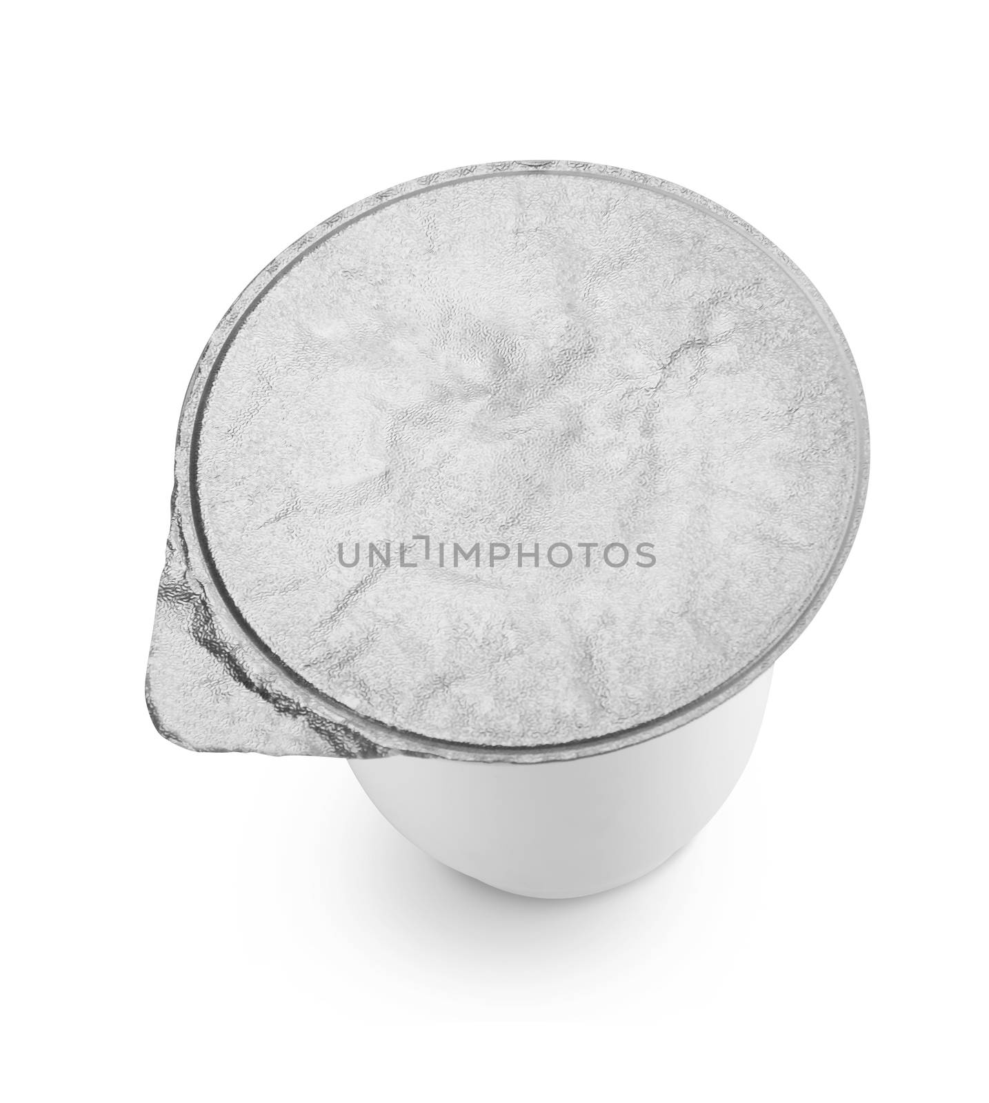 plastic Cup on white background by butenkow