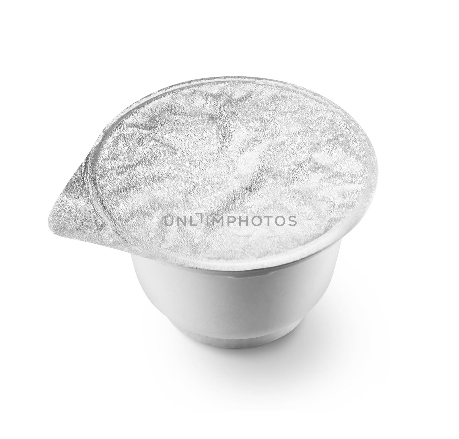 plastic Cup on white background by butenkow