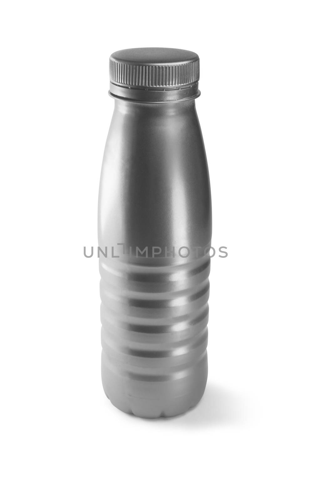 aluminium bottle on white background by butenkow