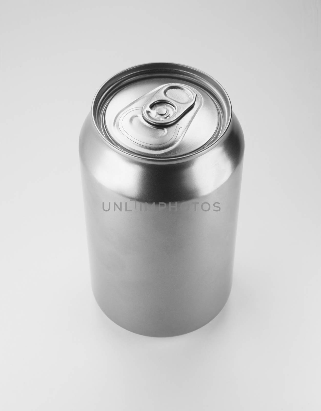 Aluminum can on white background. Clean for your design