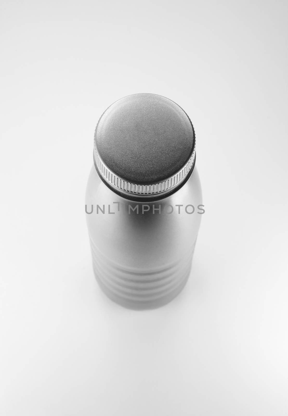 aluminium bottle on white background by butenkow