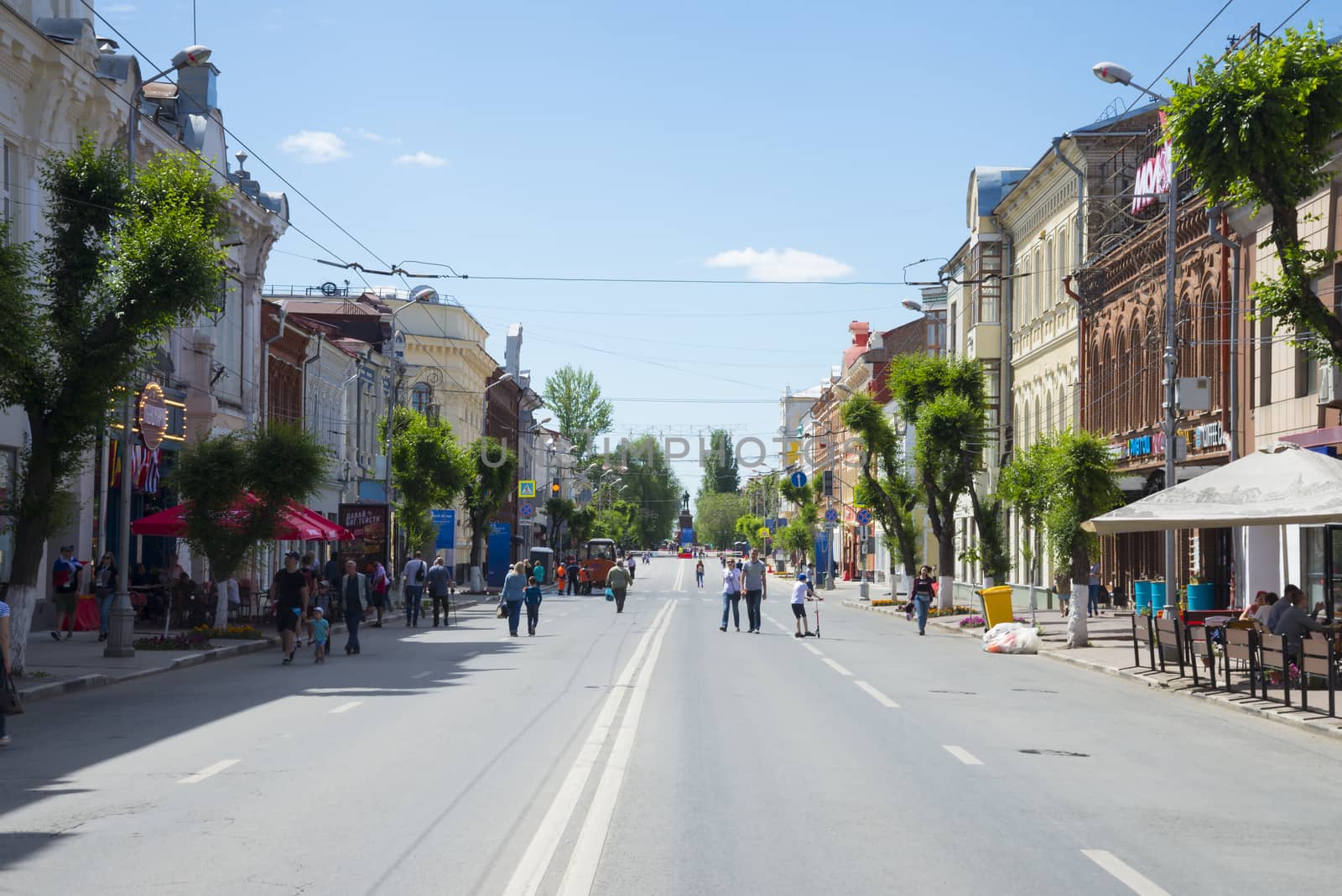 Historical street named after Kuibyshev in Samara, Russia. On a Sunny summer day. 17 June 2018