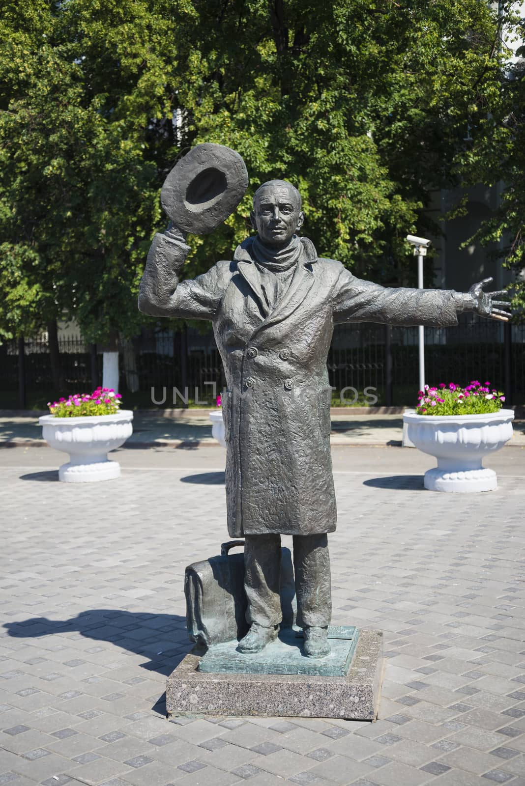 Monument to Yuri Detochkin on Komsomolskaya square in Samara Russia. On a Sunny summer day. 24 June 2018
