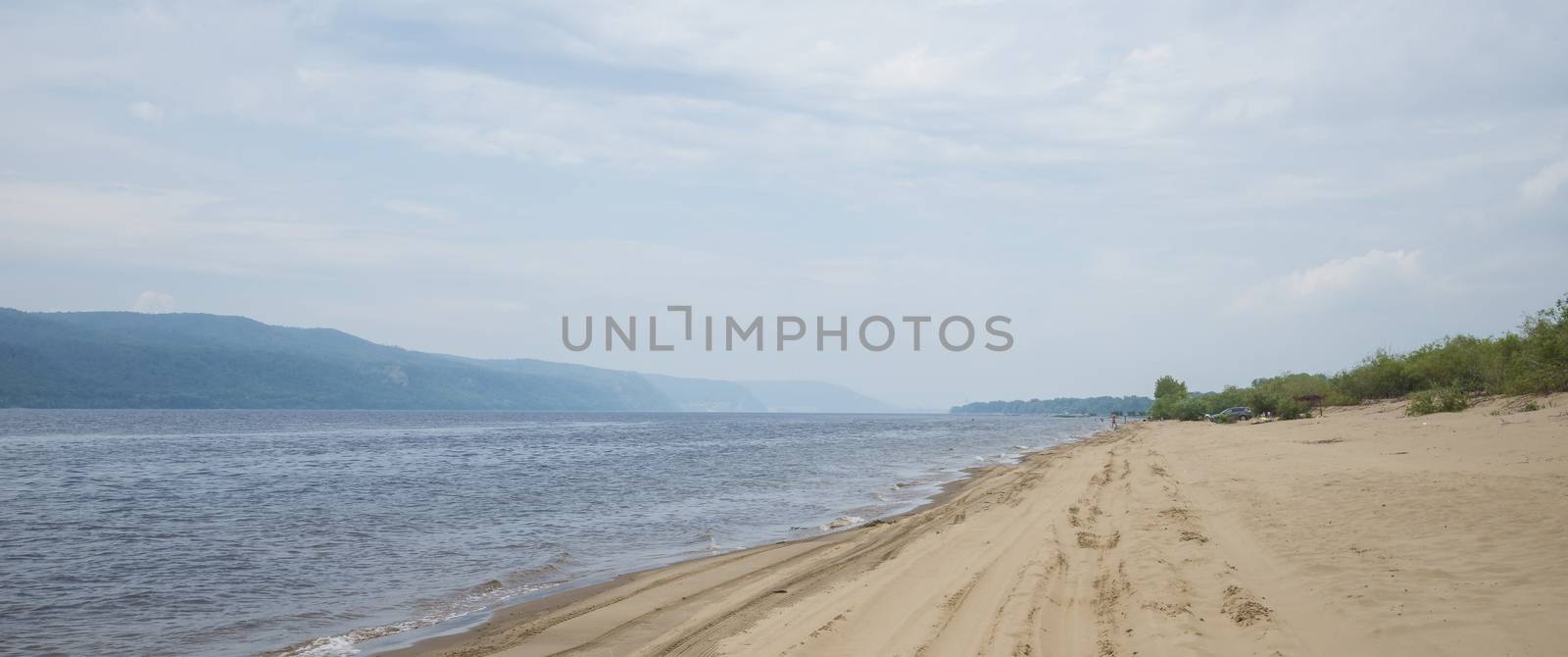 Panoramic view of the Zhiguli mountains from the Peninsula Kopylovo. by butenkow