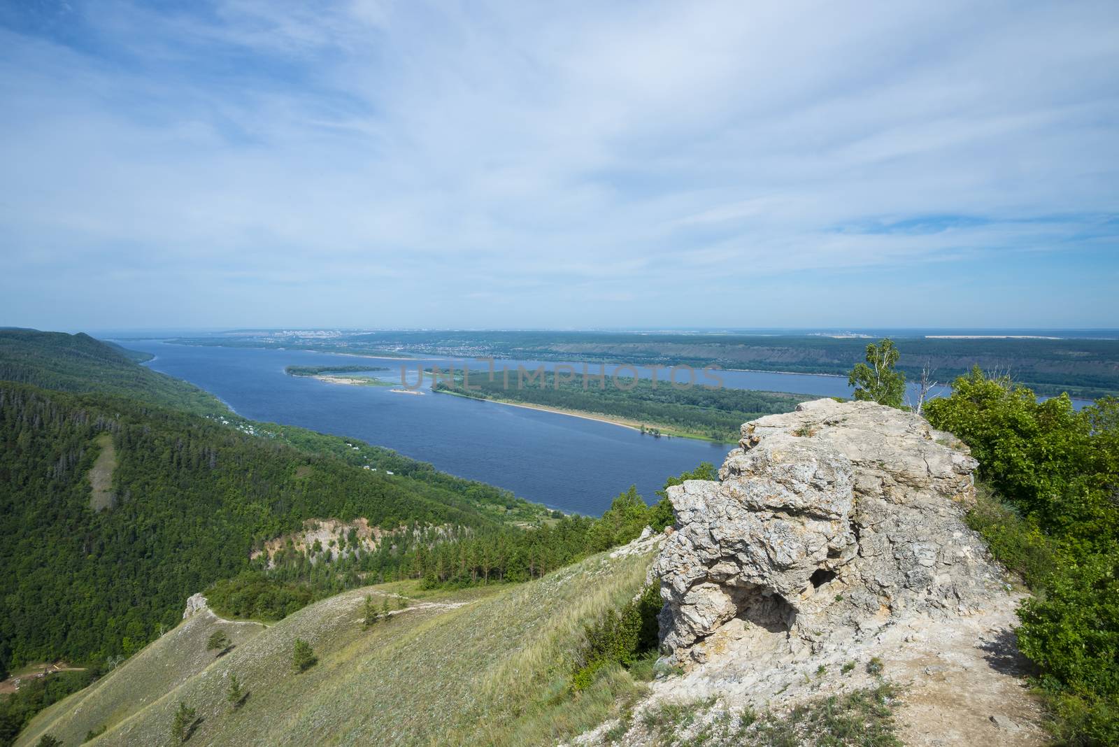 Strelnaya Mountain. Attraction of the Samara region. On a Sunny summer day