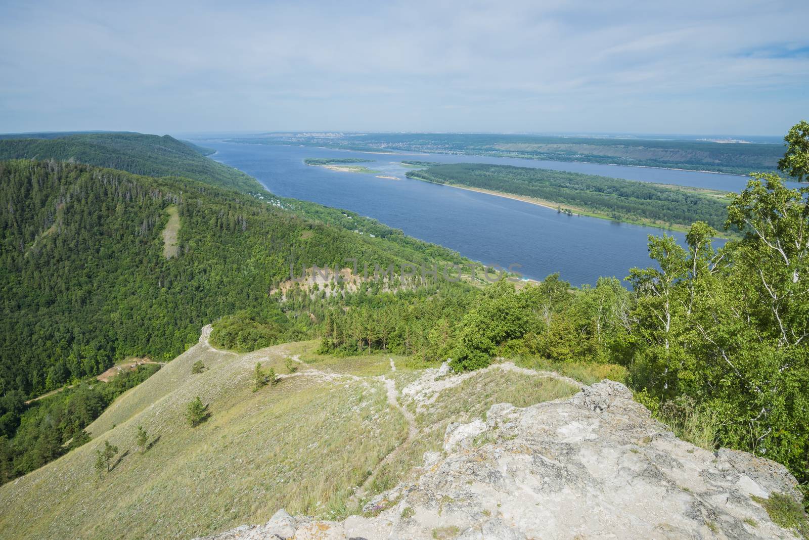 Strelnaya Mountain. Attraction of the Samara region. On a Sunny summer day