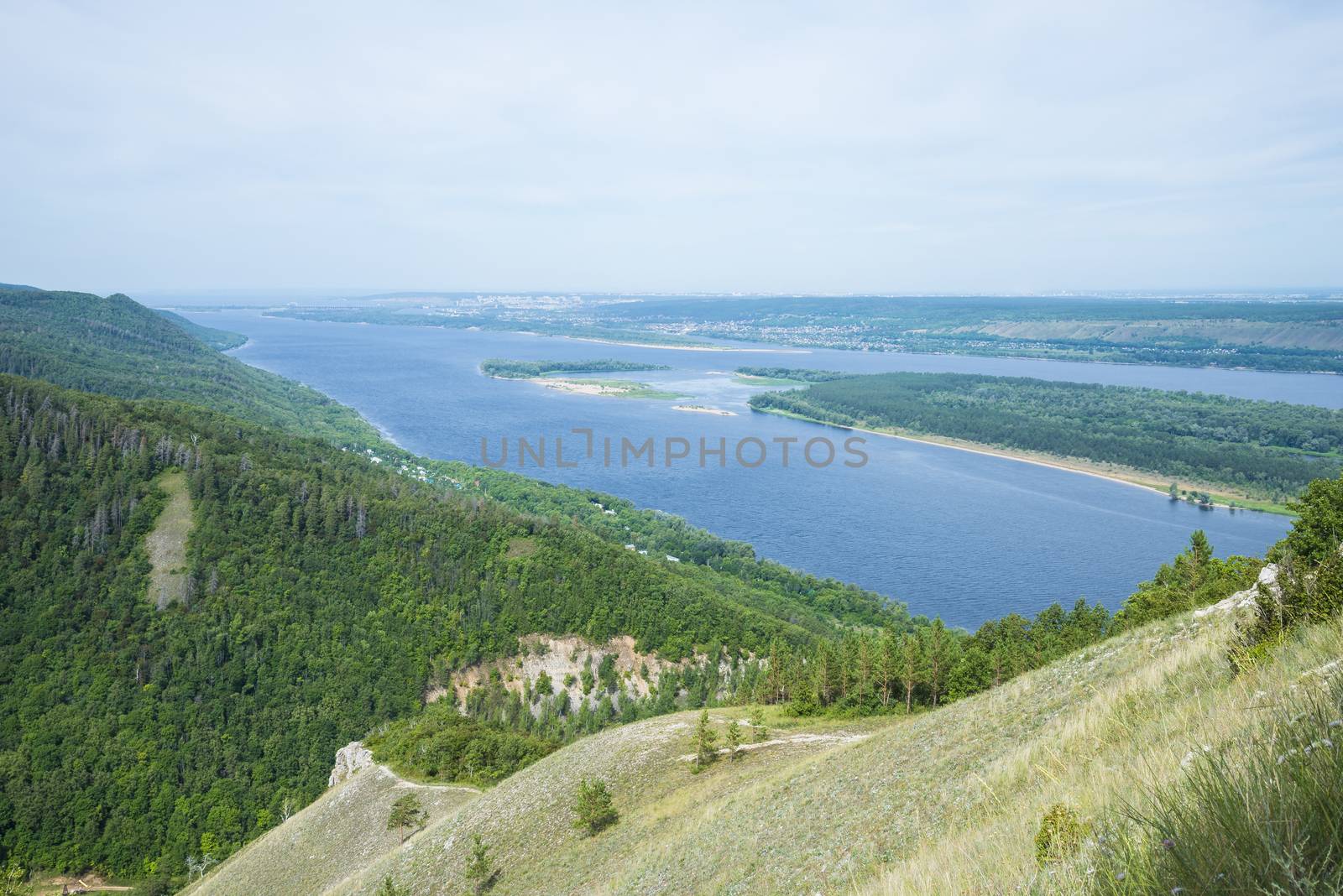Strelnaya Mountain. Attraction of the Samara region. On a Sunny summer day