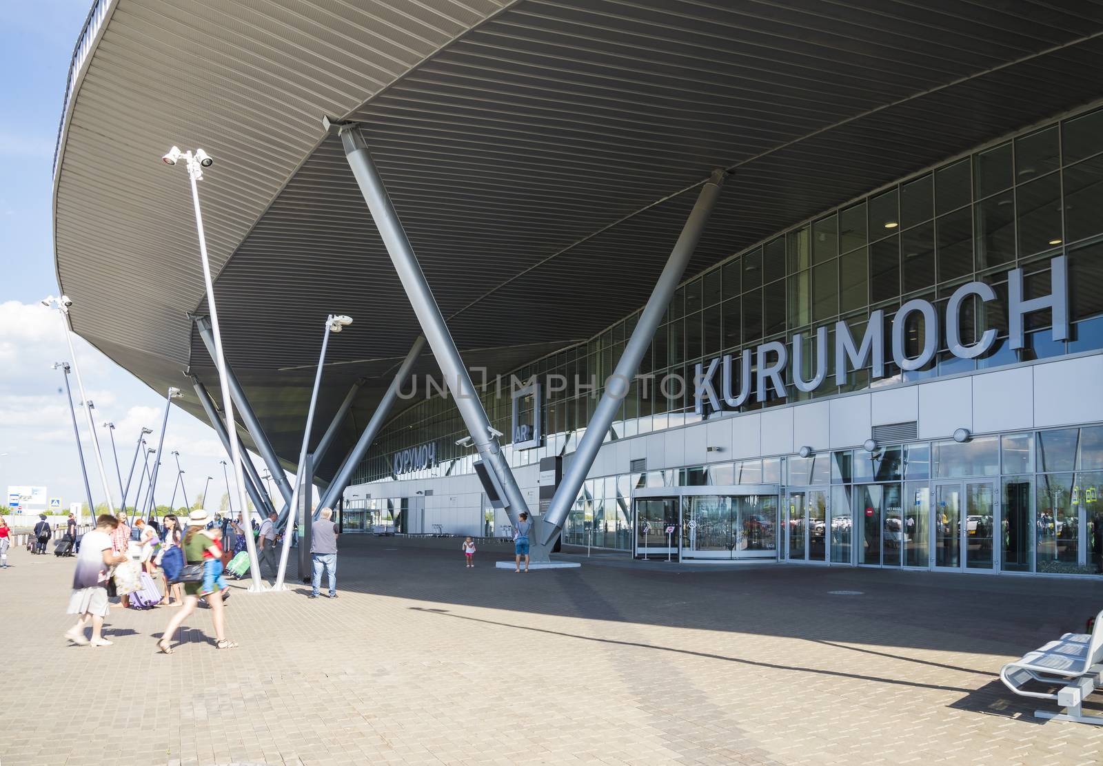 The airport Kurumoch in Samara, Russia. Summer Sunny day, August 11, 2018