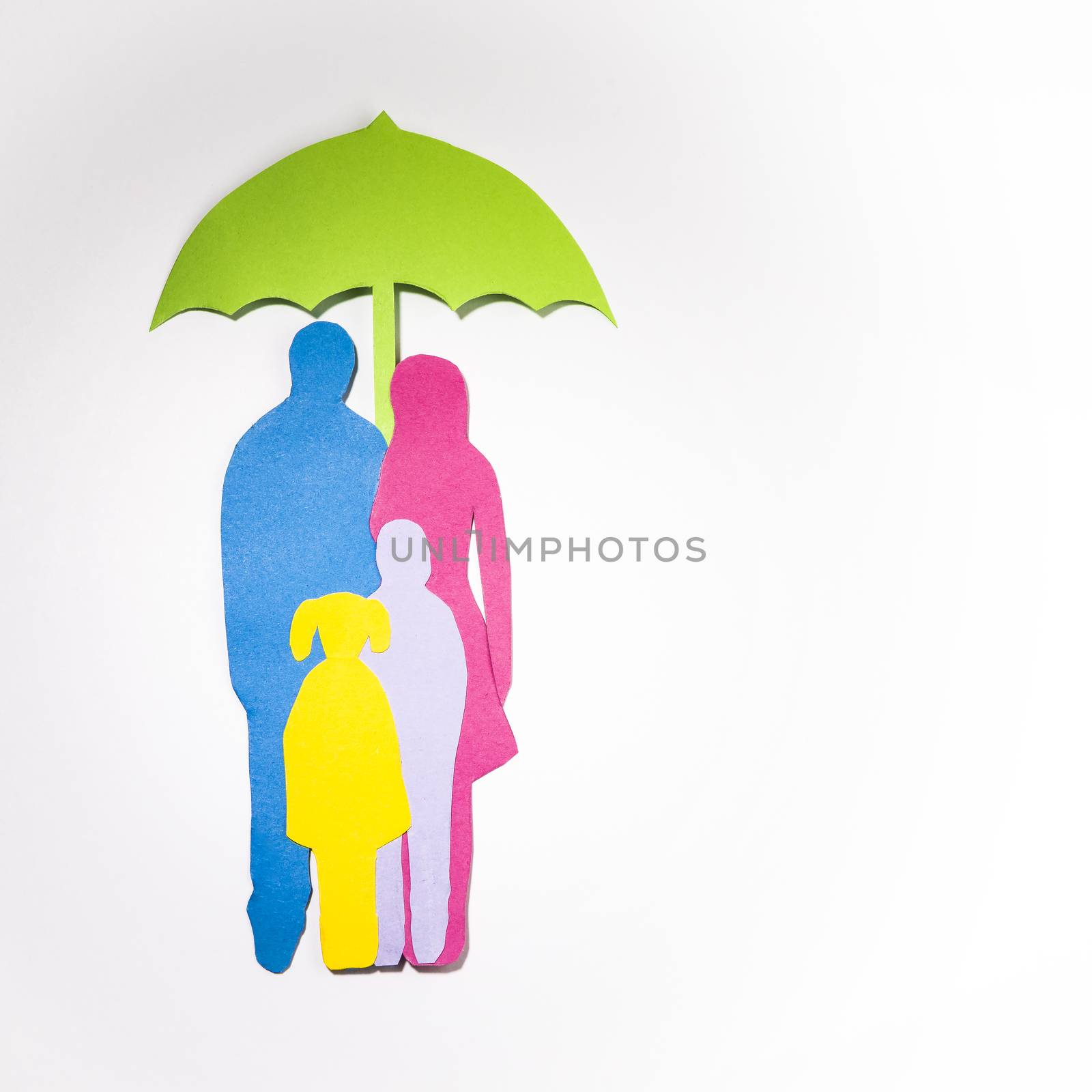 family of colored paper on white background. by butenkow