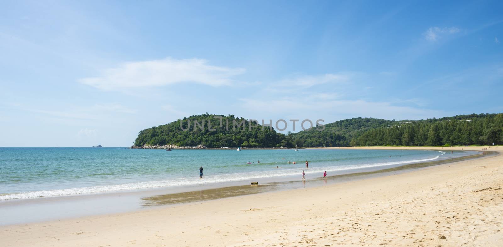Bang Tao beach in Phuket Thailand. Summer day by butenkow