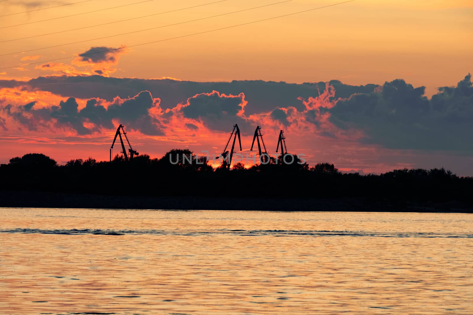 Sunset on the Amur river embankment in Khabarovsk, Russia. by rdv27