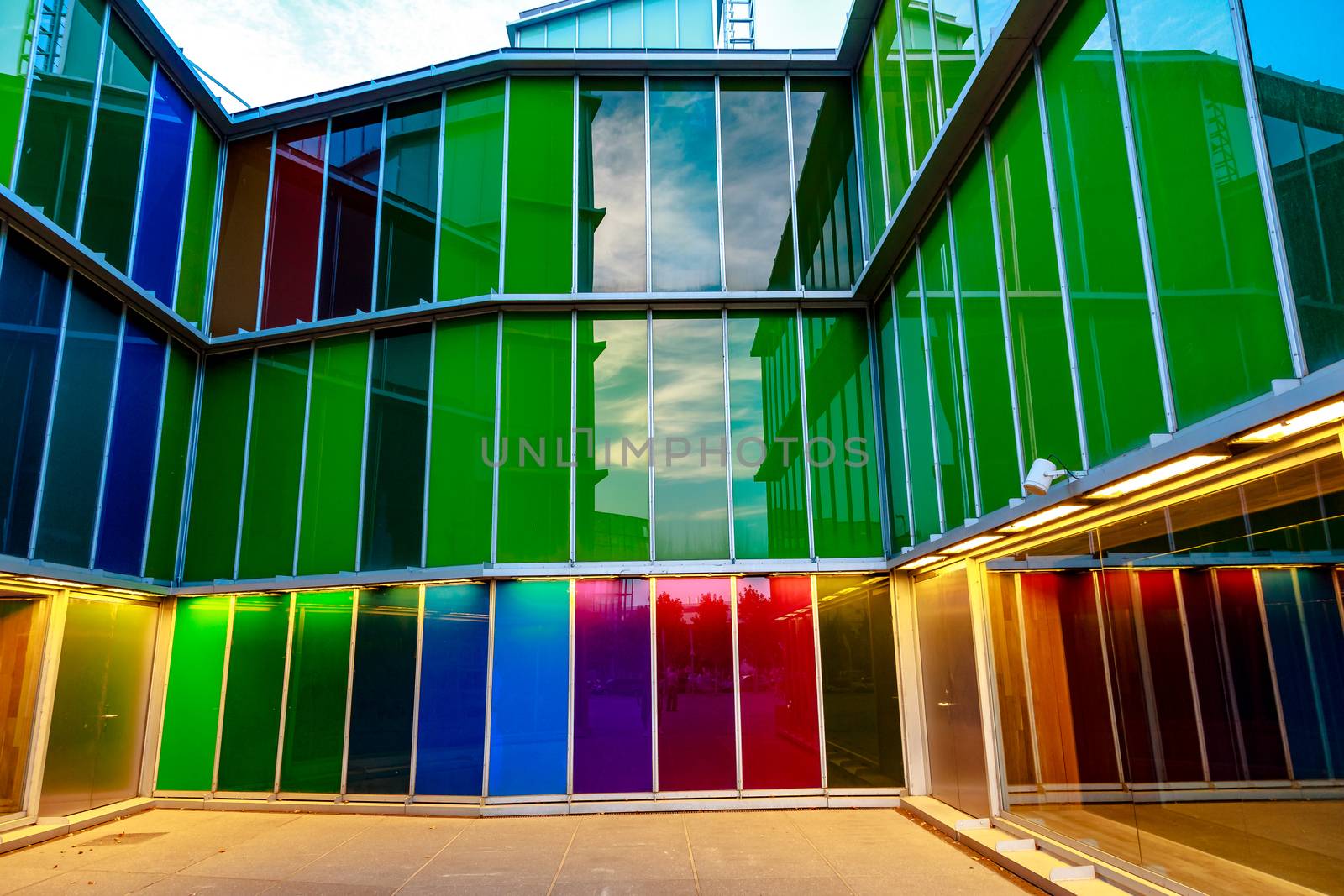 LEON, SPAIN-SEP 02: Facade of MUSAC. Contemporary Art Museum of Castilla y Leon. Contemporary building opened in 2005. View of colorful facade  on Sep 02, 2010, in Leon, Spain