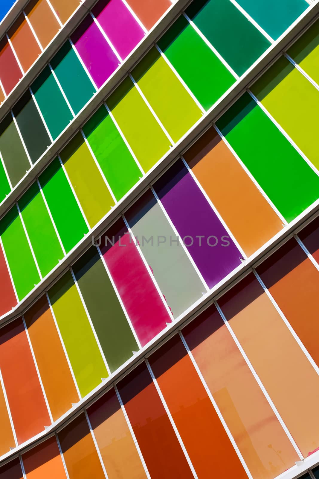 LEON, SPAIN-SEP 02: Facade of MUSAC. Contemporary Art Museum of Castilla y Leon. Contemporary building opened in 2005. View of colorful facade  on Sep 02, 2010, in Leon, Spain