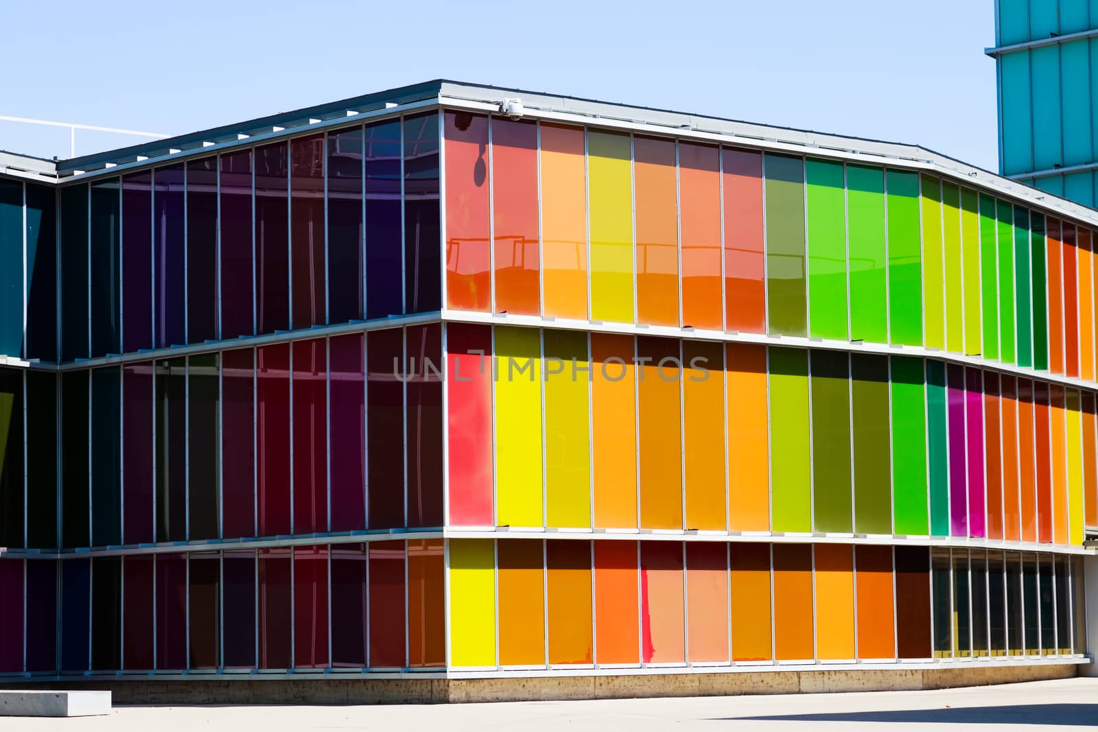 LEON, SPAIN-SEP 02: Facade of MUSAC. Contemporary Art Museum of Castilla y Leon. Contemporary building opened in 2005. View of colorful facade  on Sep 02, 2010, in Leon, Spain