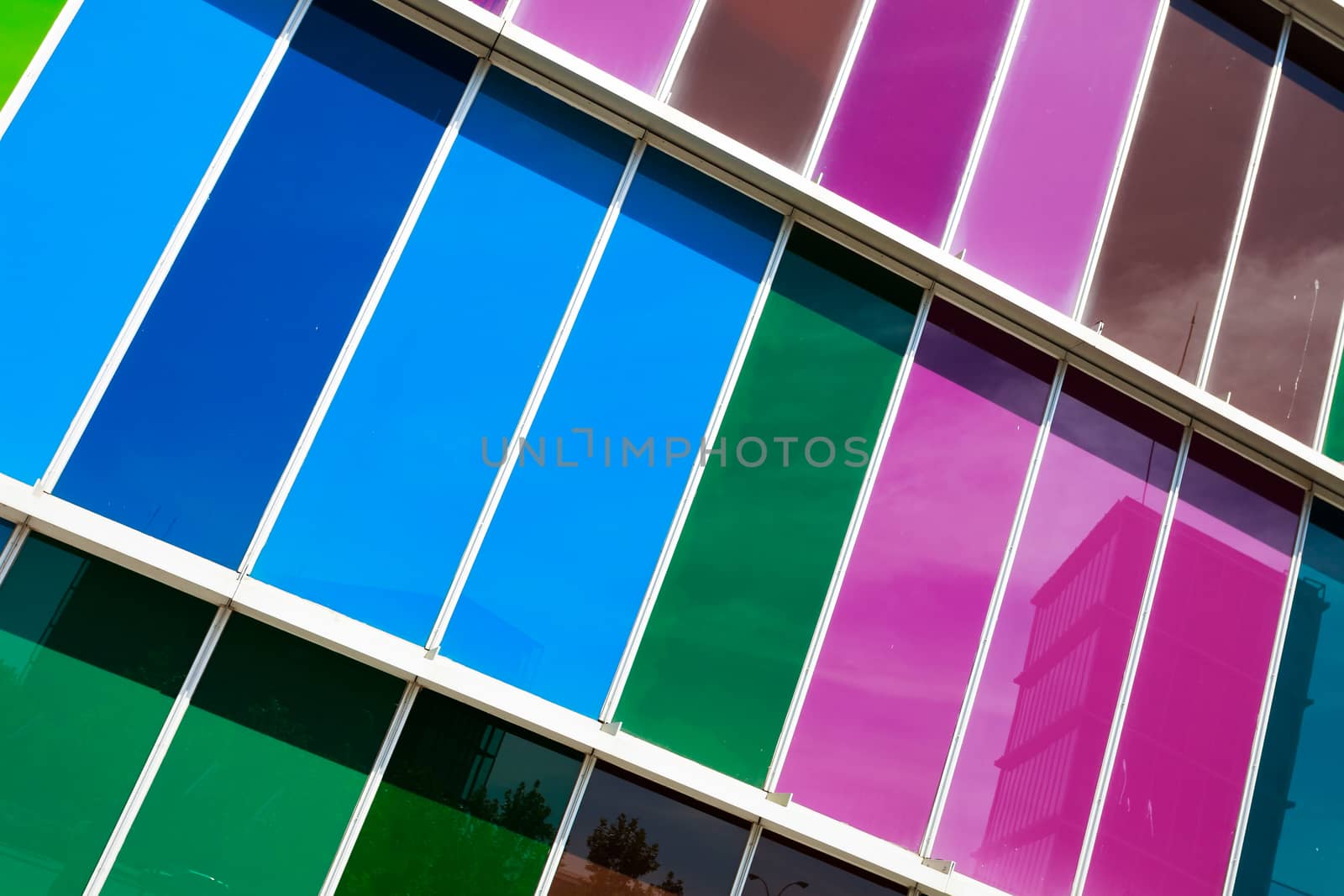 LEON, SPAIN-SEP 02: Facade of MUSAC. Contemporary Art Museum of Castilla y Leon. Contemporary building opened in 2005. View of colorful facade  on Sep 02, 2010, in Leon, Spain