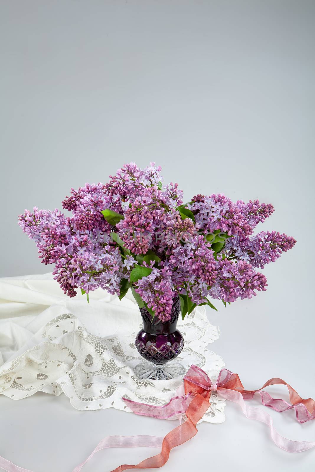 Bouquet with flowers on a studio background