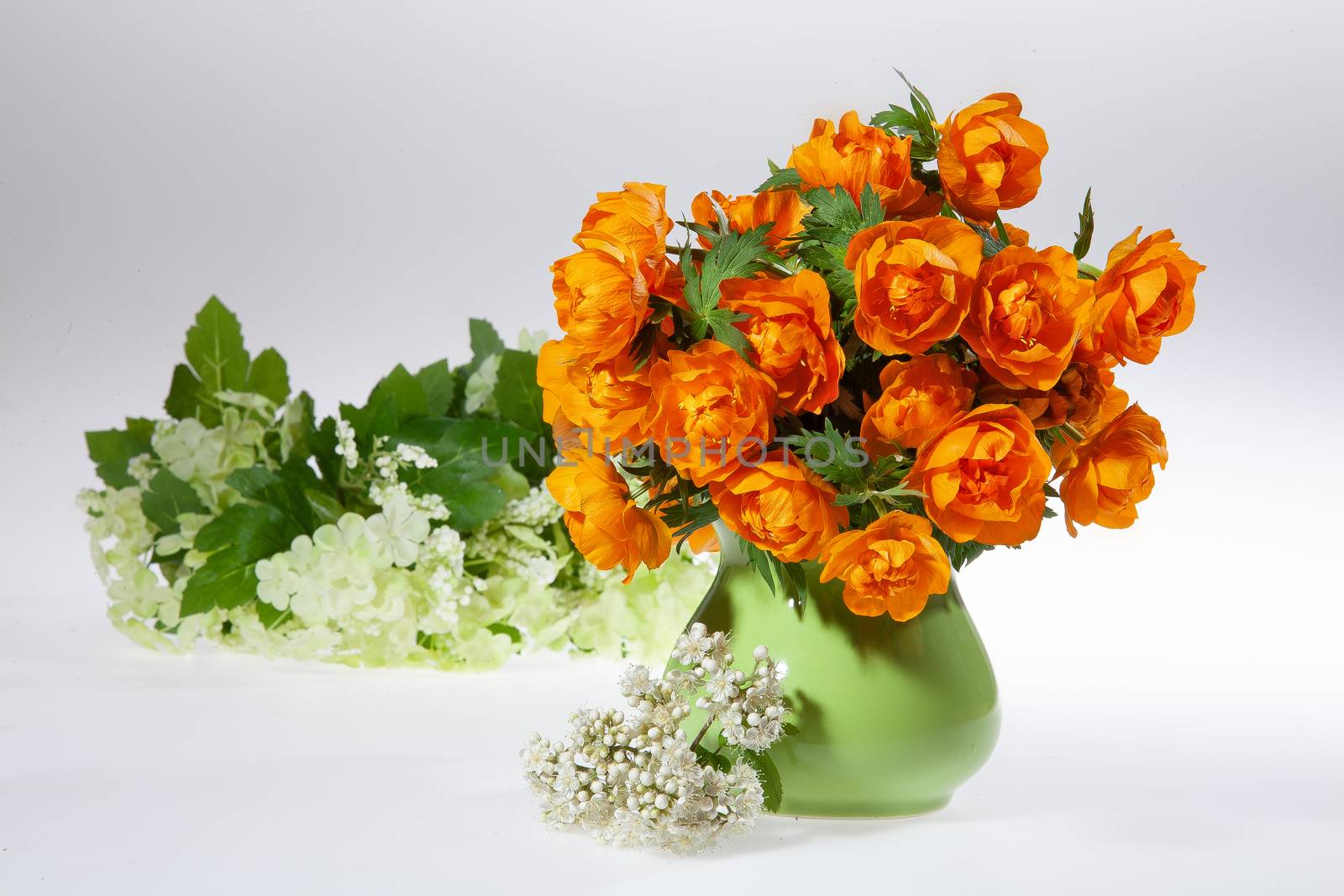 Bouquet with flowers on a studio background