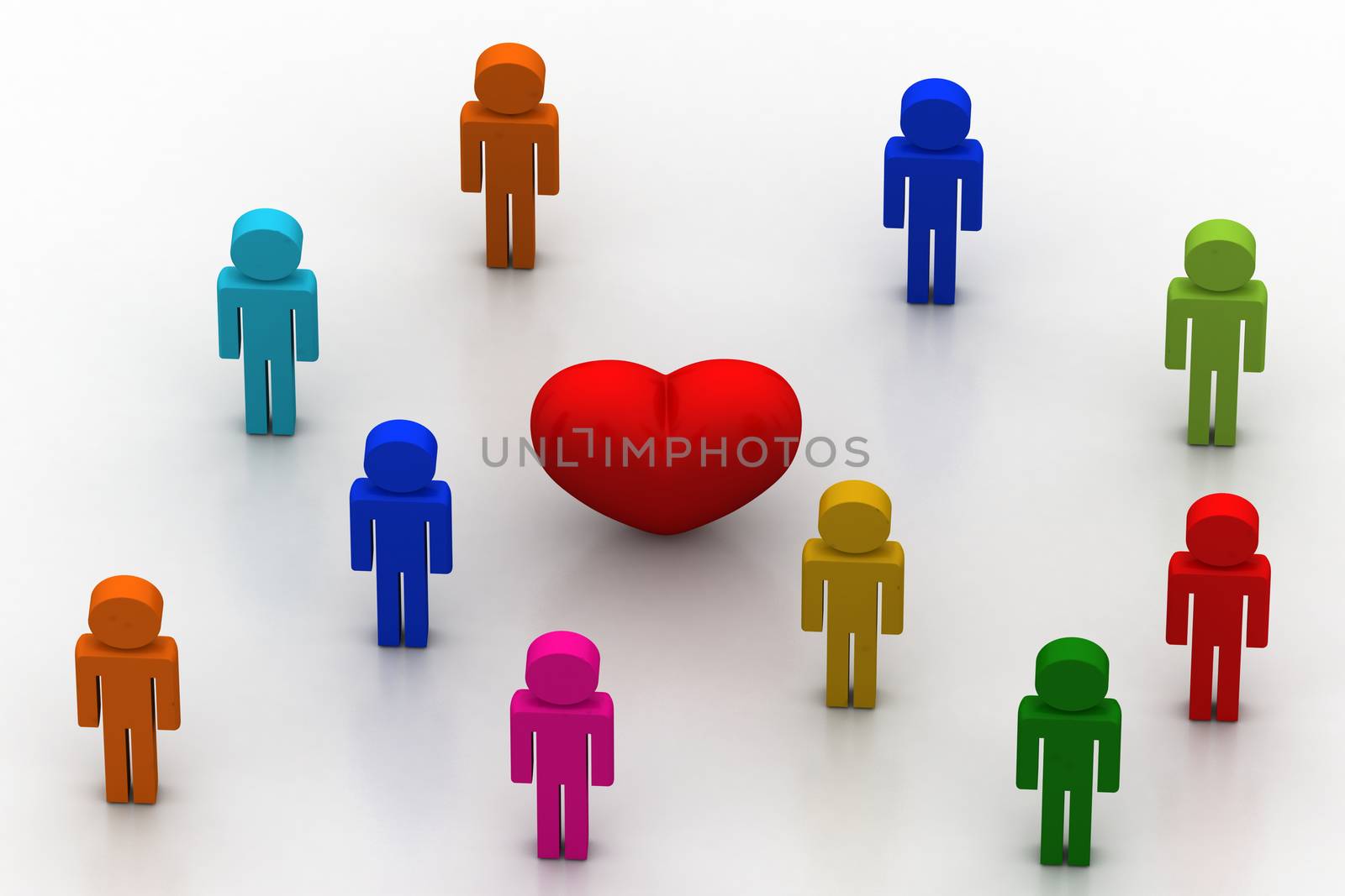 Red Heart with people