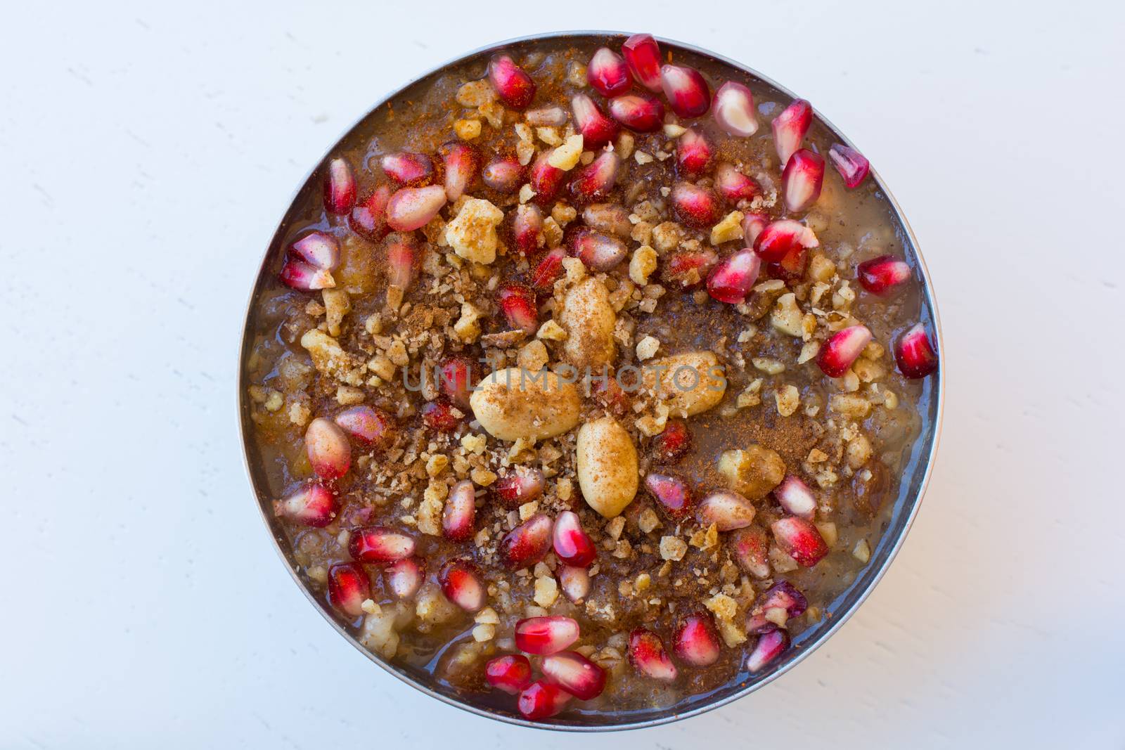 Vegetarian food. This "Asure" believes that the Turkish people "asure" came from the ship of Noah.Noah made this dessert with the last materials left in his hand when he hit the land after the Great Tufan.