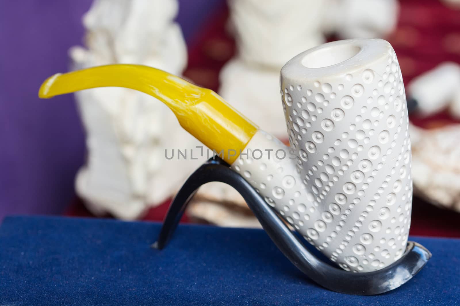 meerschaum tobacco pipe in the form of sculptures. Almost all of meerschaum is removed from Eskisehir / Turkey.