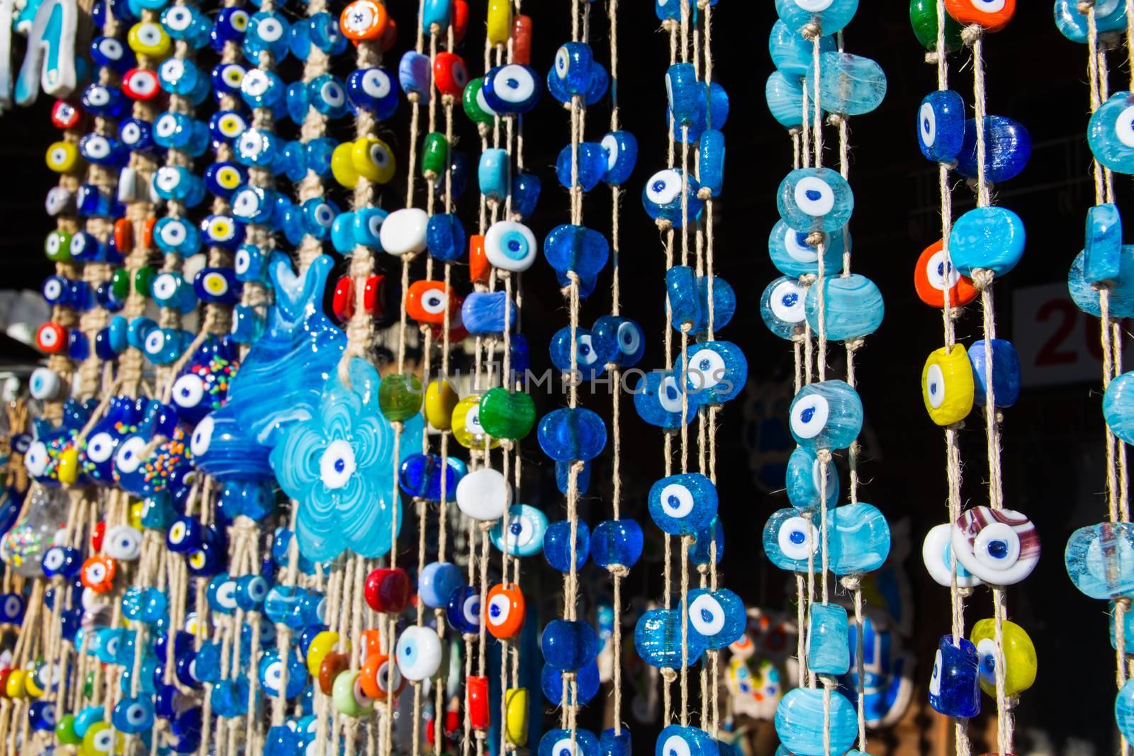 Evil eye bead souvenirs.broken glass is melted and shaped. In culture and religious belief, the figure of the eye is regarded as a powerful amulet protecting evil. It is a powerful talisman in Turkish culture.