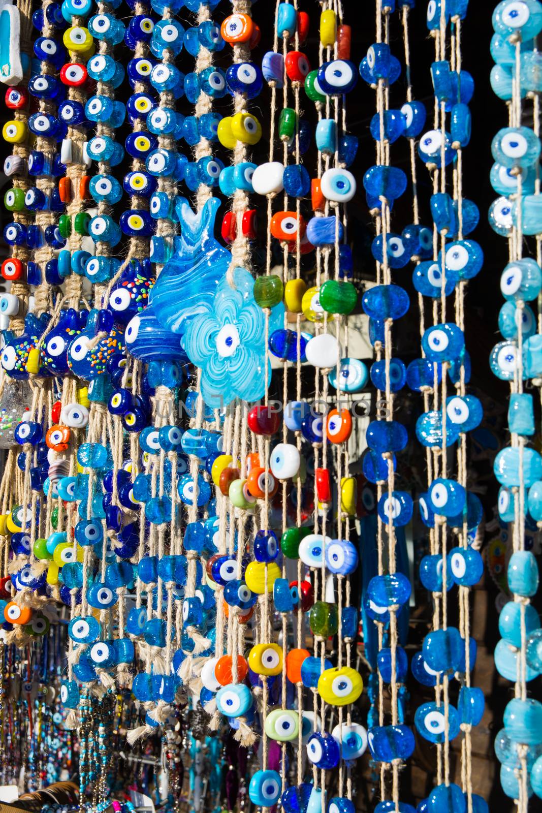 Evil eye bead souvenirs.broken glass is melted and shaped. In culture and religious belief, the figure of the eye is regarded as a powerful amulet protecting evil. It is a powerful talisman in Turkish culture.