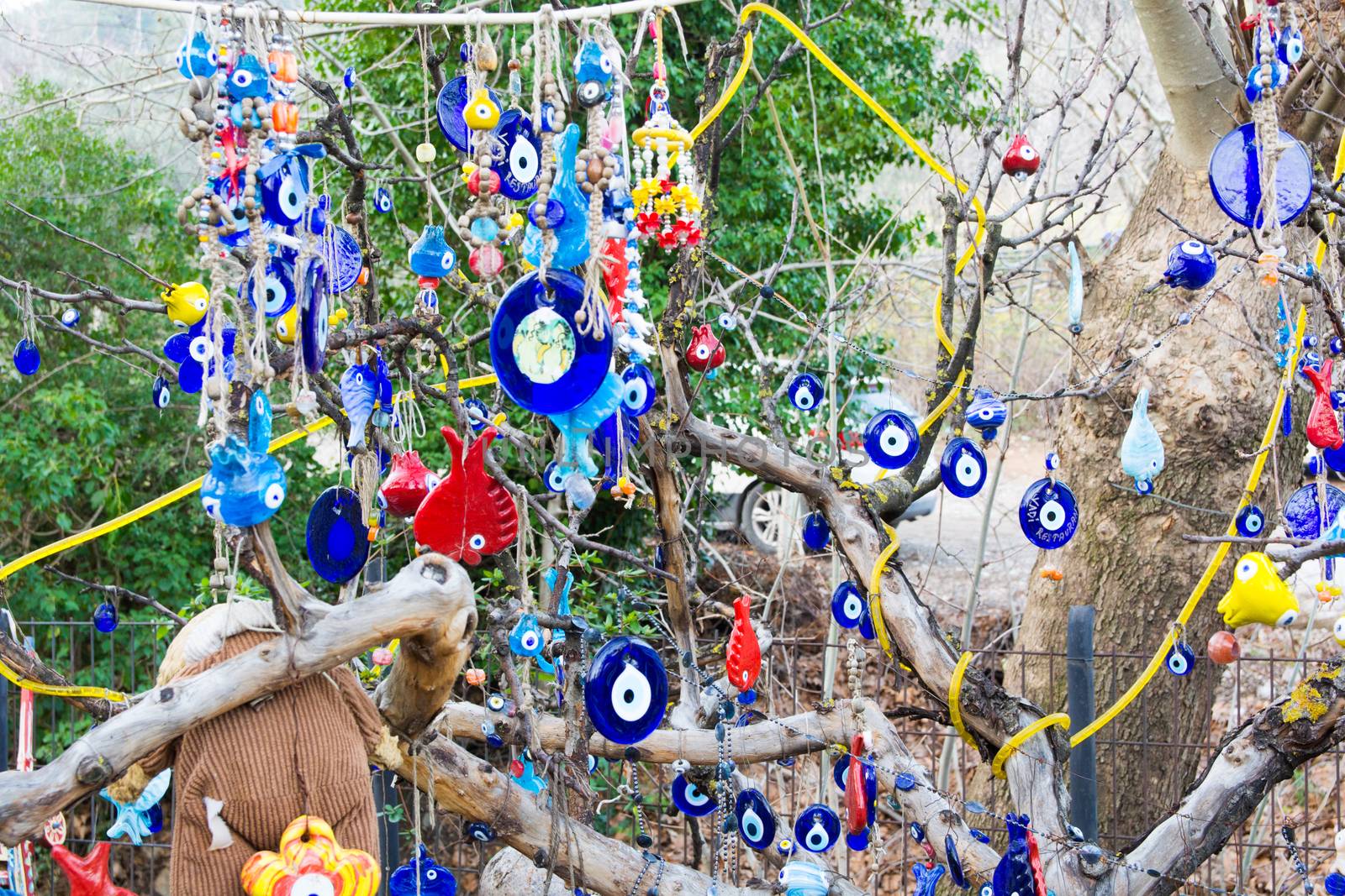 Evil eye bead souvenirs.broken glass is melted and shaped. In culture and religious belief, the figure of the eye is regarded as a powerful amulet protecting evil. It is a powerful talisman in Turkish culture.