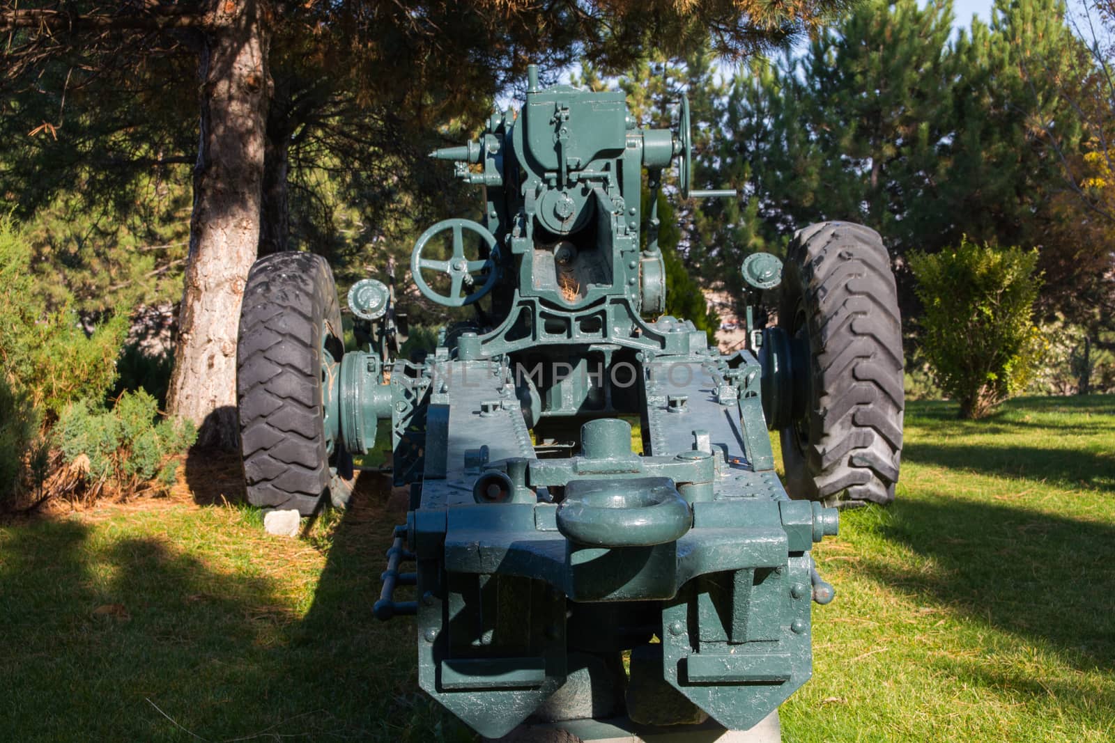 Old war cannon in the forest. War of Independence / Turkey