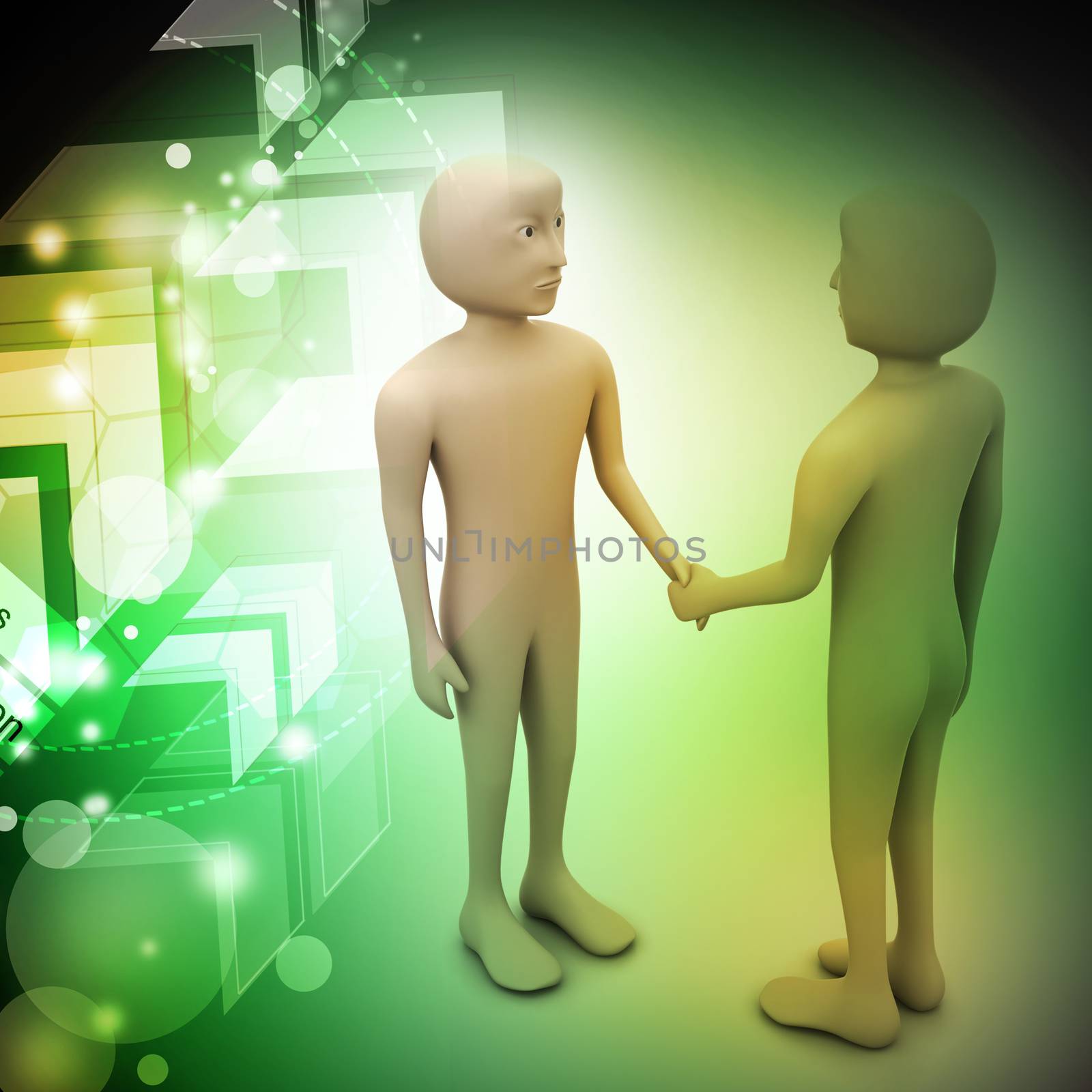 3d people are shaking hands   by rbhavana