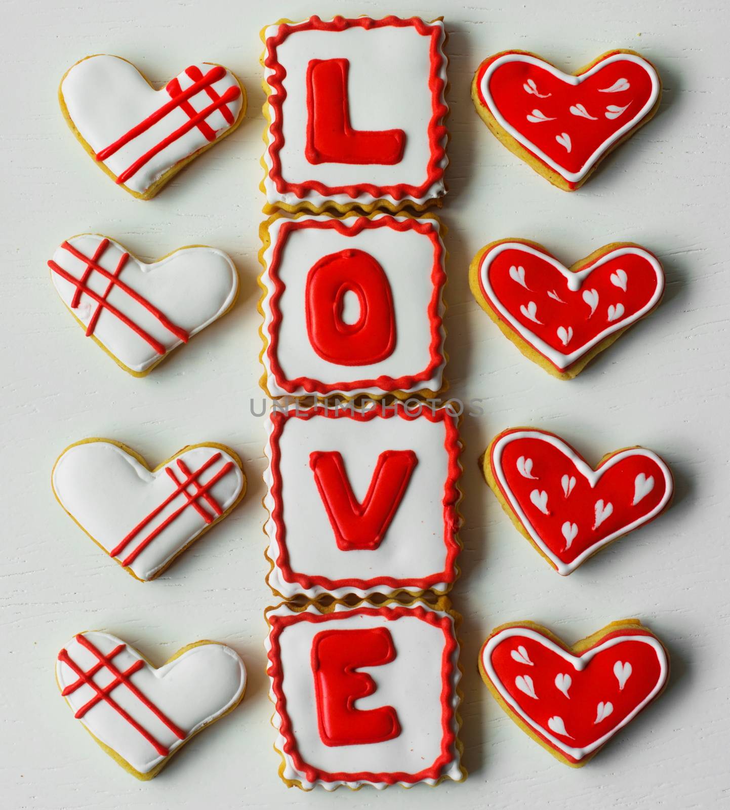 Cookies made for Valentine's Day.for couples in love. delicious love cookies. lovers cook