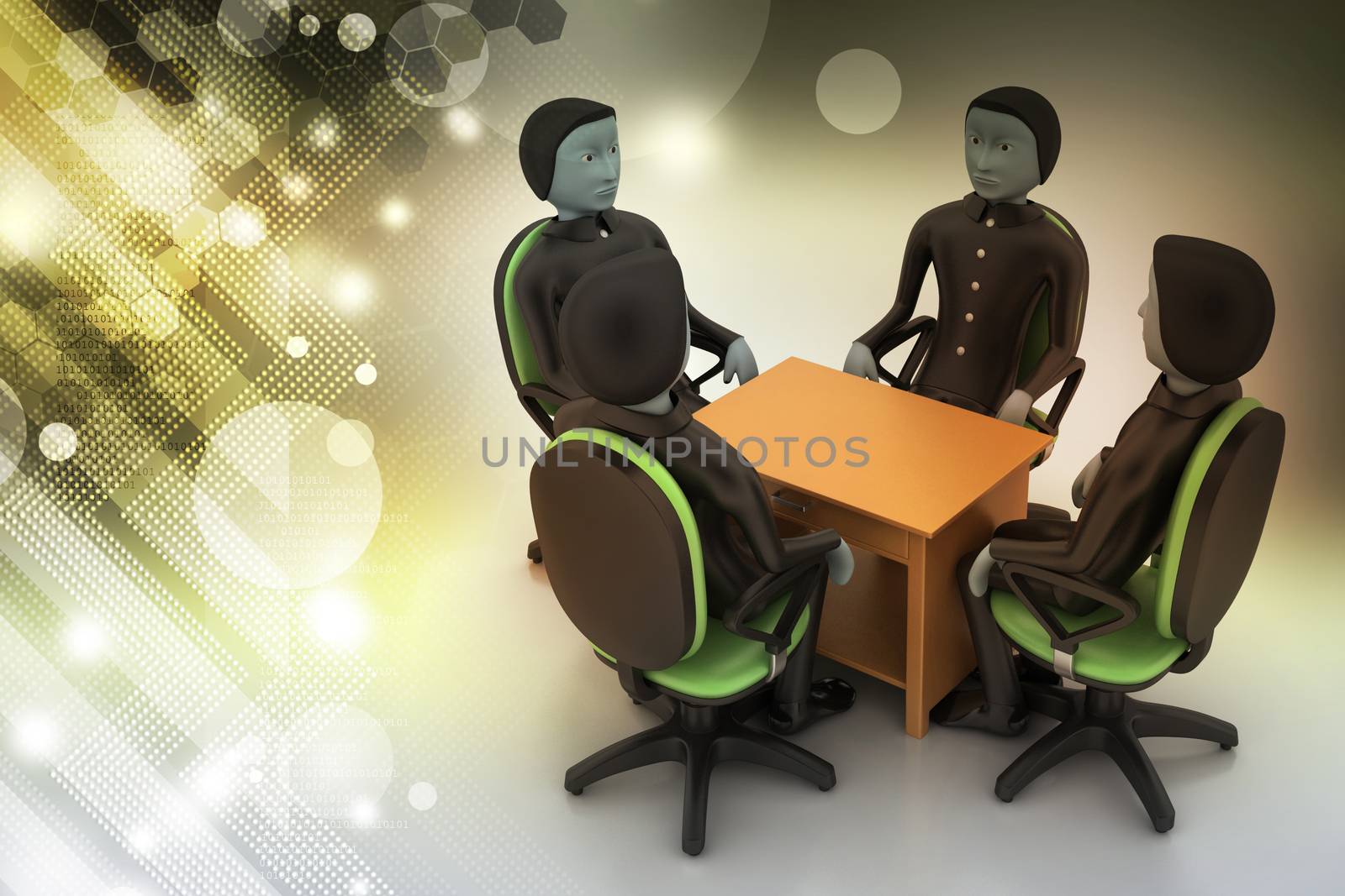 3d people in business meeting