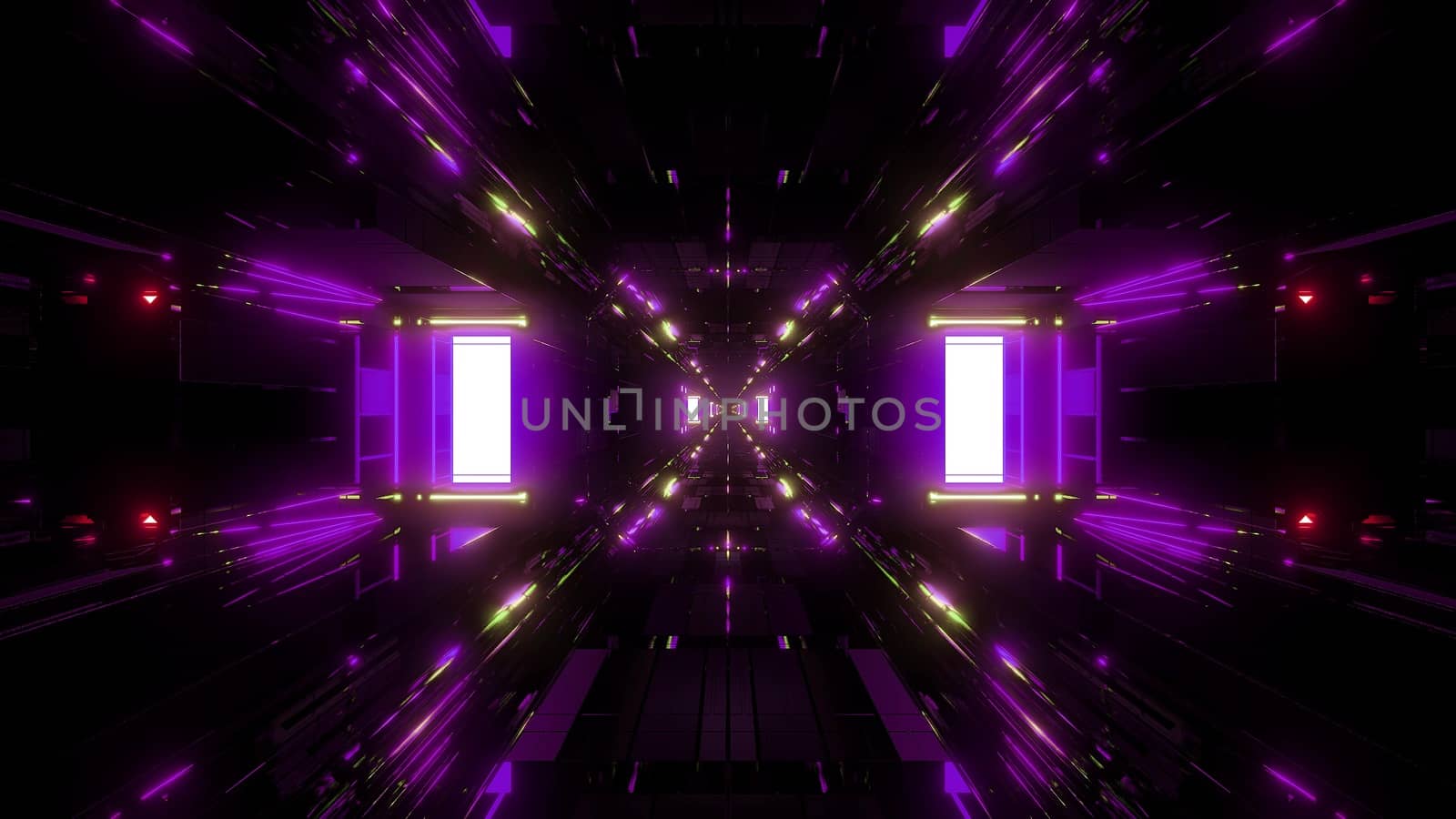 beautiful futuristic scifi space ship tunnel background 3d illustration 3d rendering, futuristic modern str ship hangar corridor wallpaper