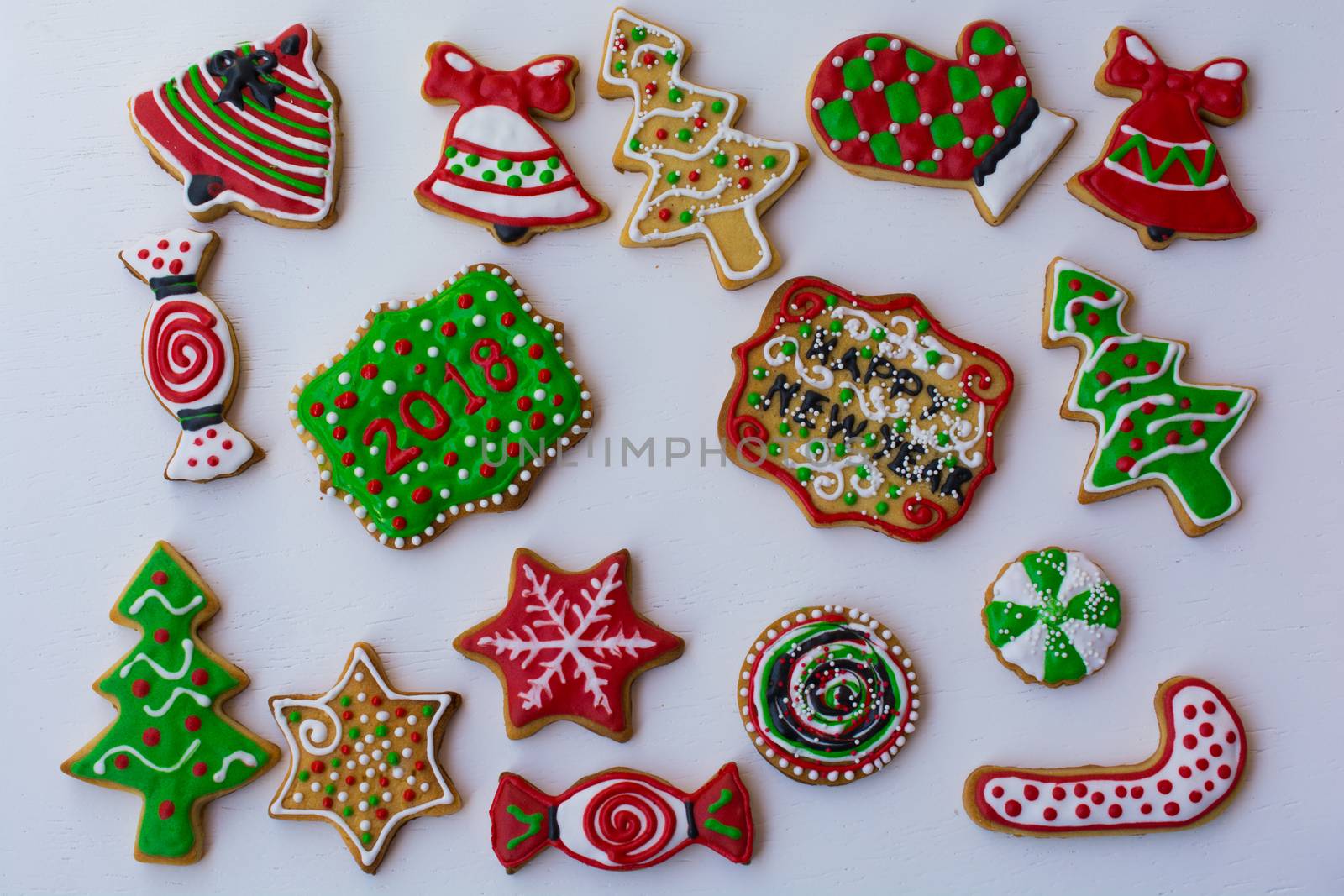 shaped, colorful Christmas cookies by yebeka