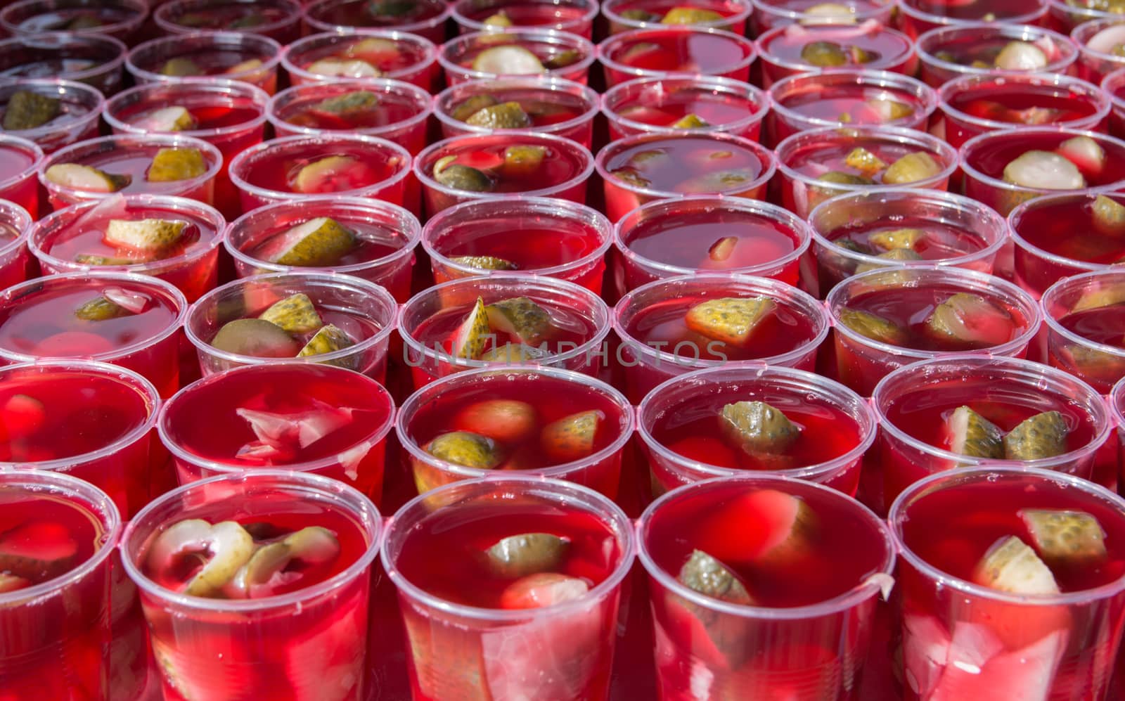 pickled water made with cabbage, cucumber and bitter sauce. pickle juice