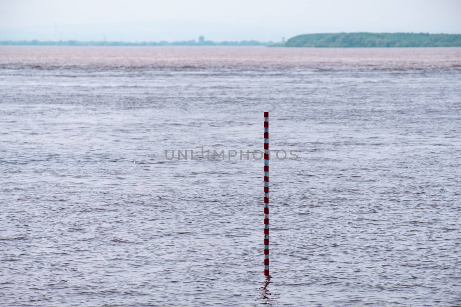 Flood on the Amur river near the city of Khabarovsk. The level of the Amur river at around 494 centimeters.