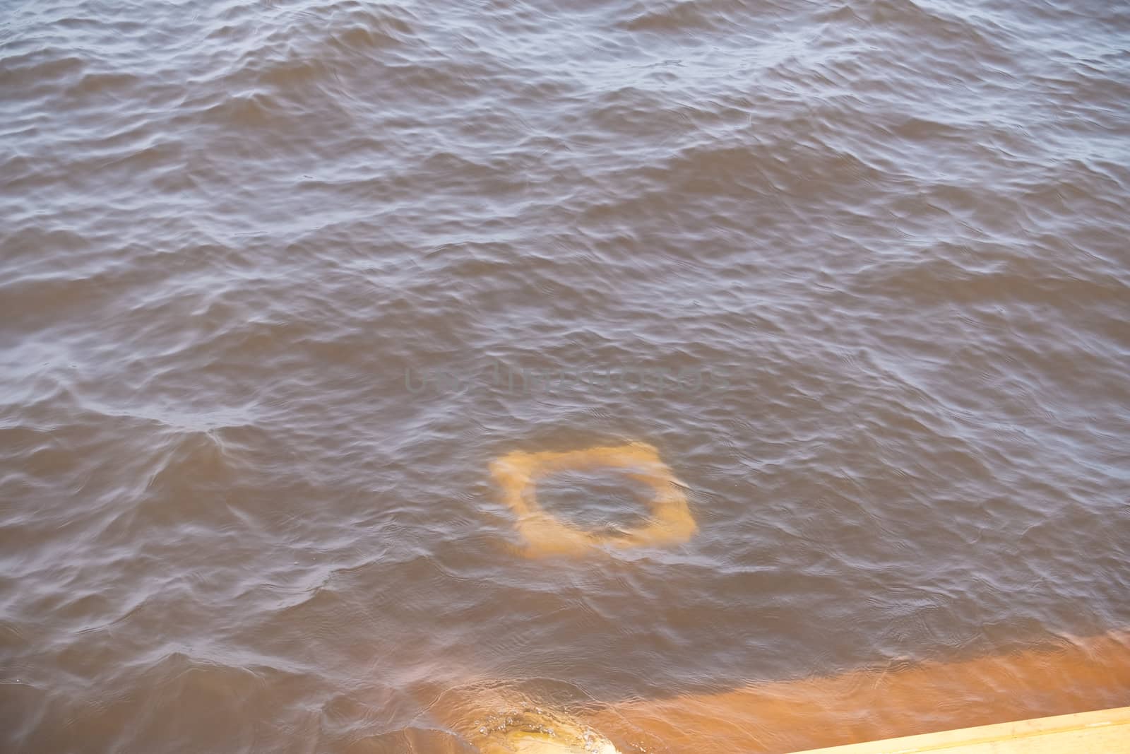 Khabarovsk, Russia - Aug 08, 2019: Flood on the Amur river near the city of Khabarovsk. The level of the Amur river at around 159 centimeters. by rdv27