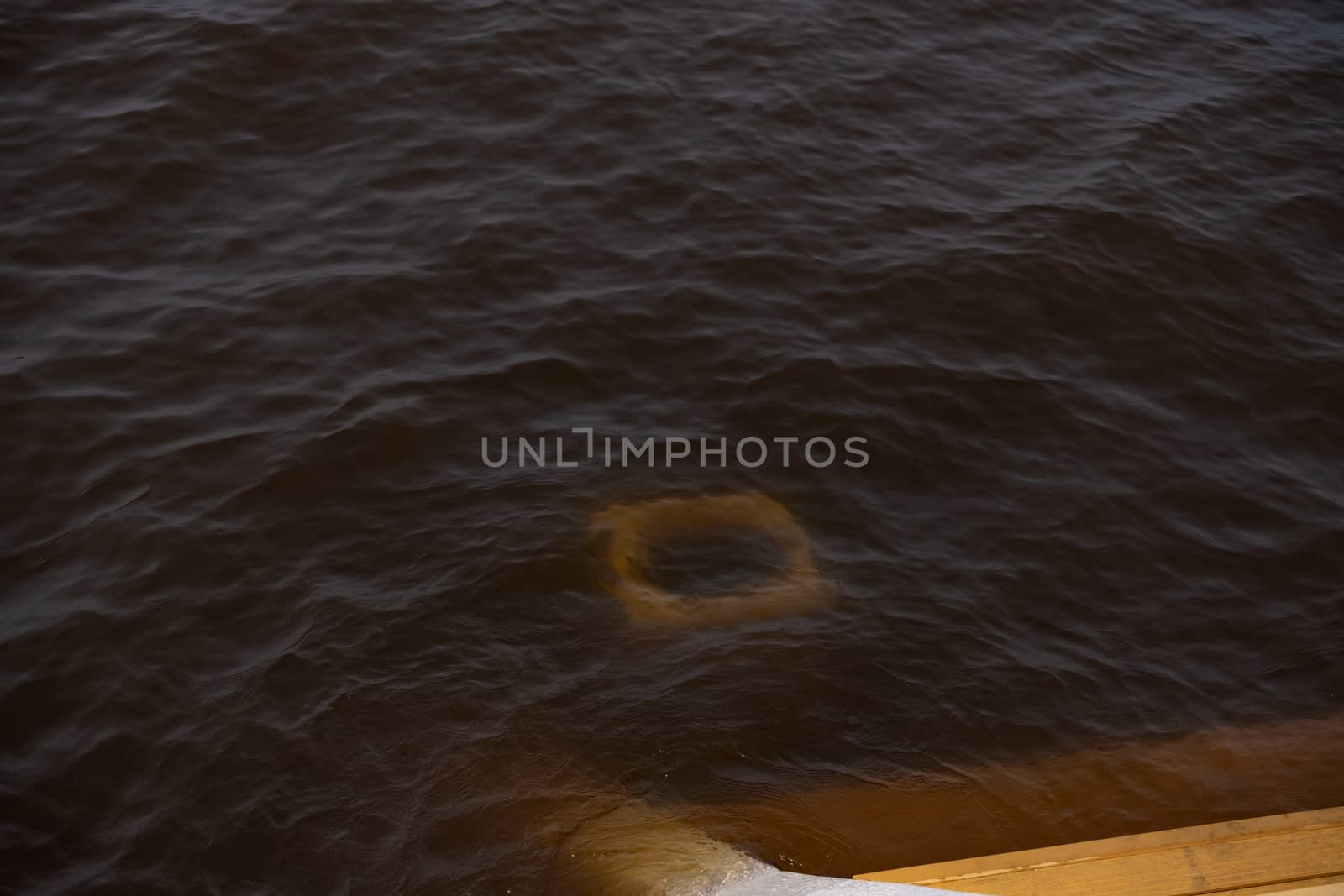 Khabarovsk, Russia - Aug 08, 2019: Flood on the Amur river near the city of Khabarovsk. The level of the Amur river at around 159 centimeters. by rdv27