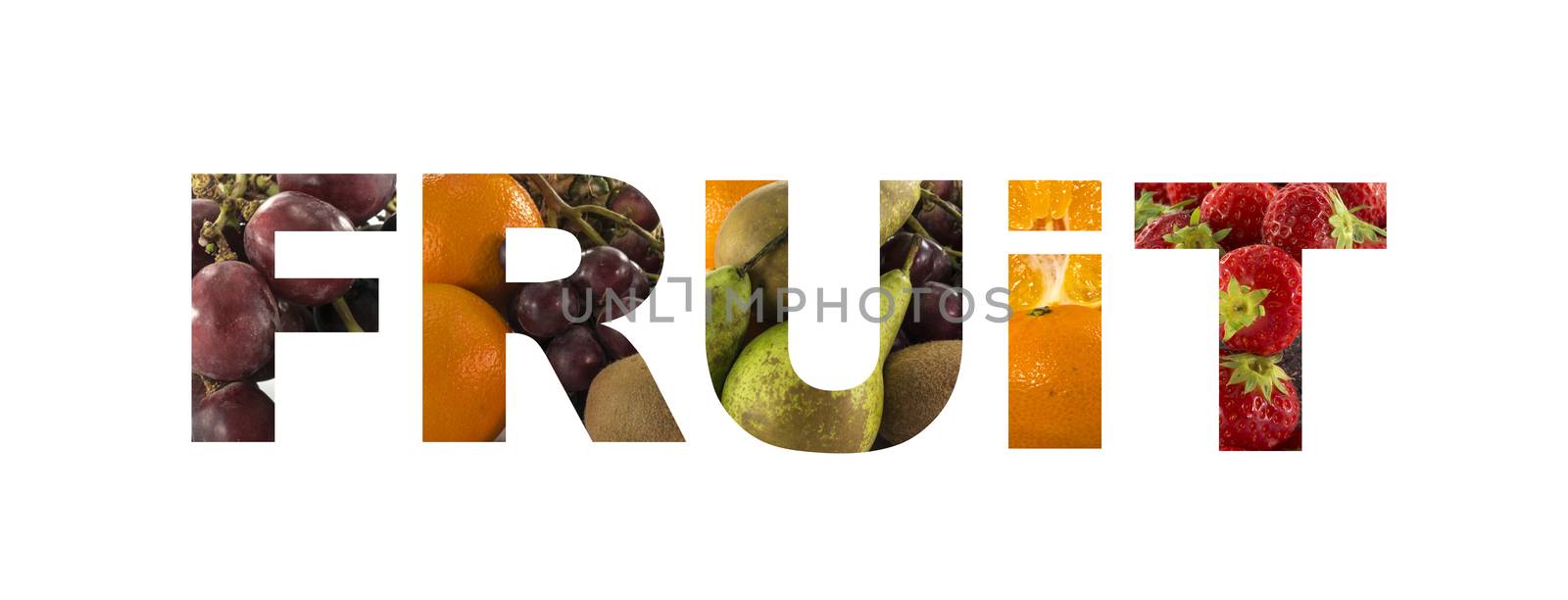 word fruit made from fresh fruit photos by compuinfoto