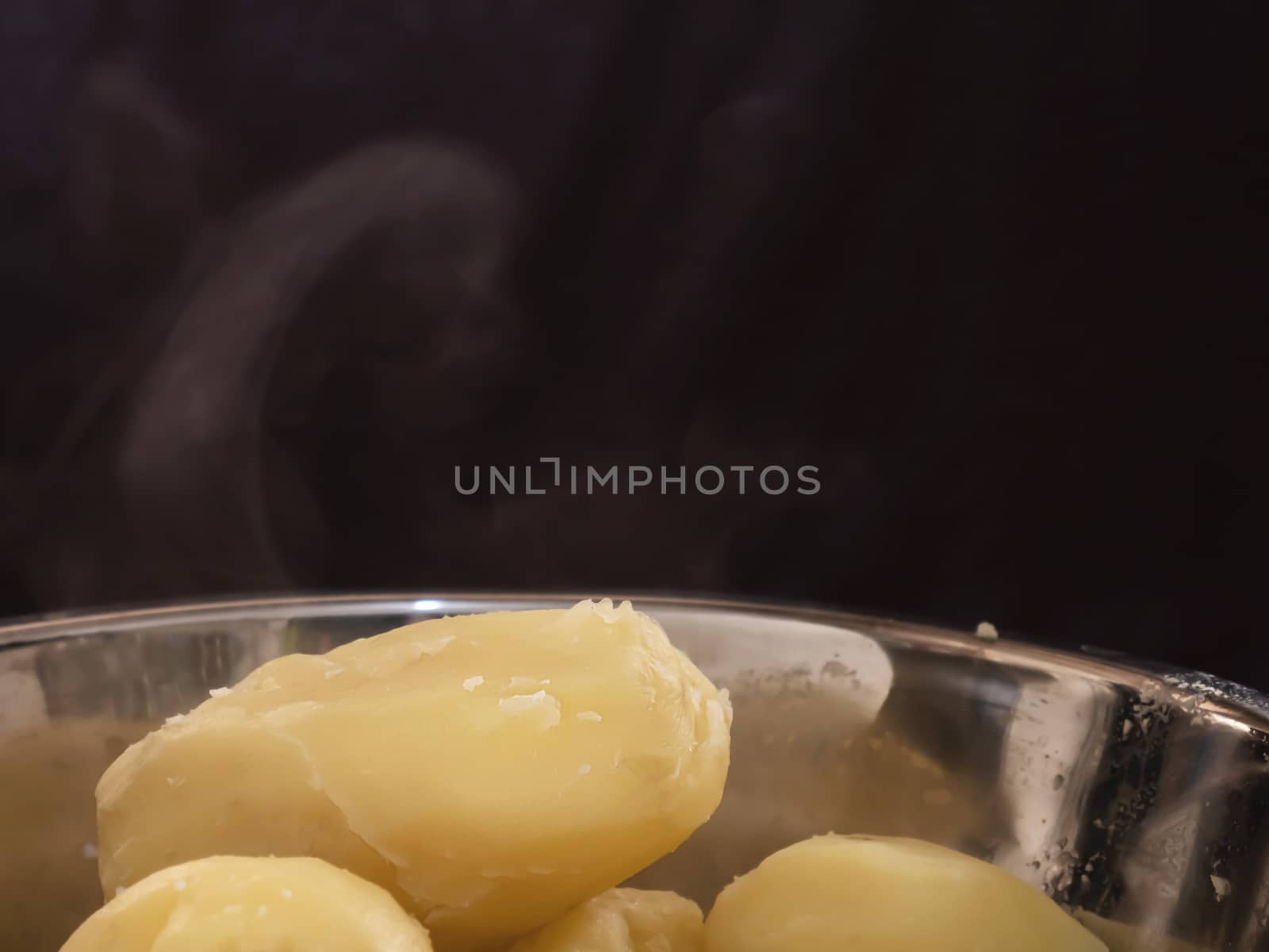 Boiled potato prepare to making food - potato cooking background concept by pairhandmade