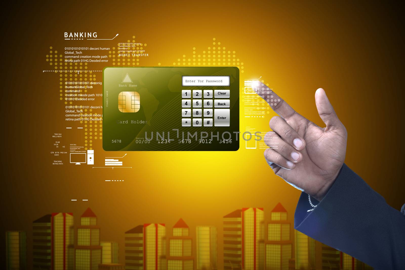 business-man-showing-credit-card-in-color-background-royalty-free-stock