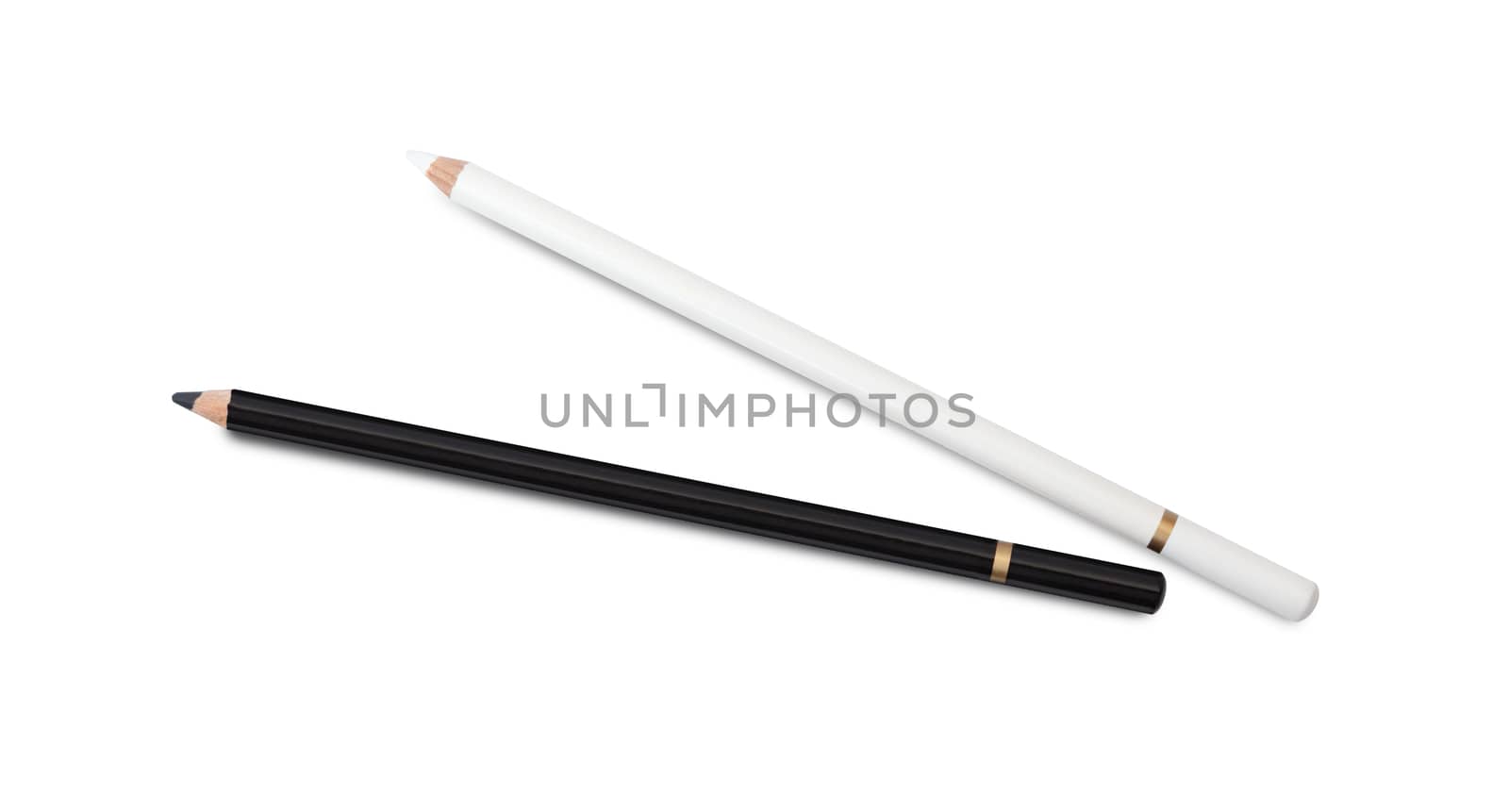 Black and white pencil isolated on white background. With clipping path