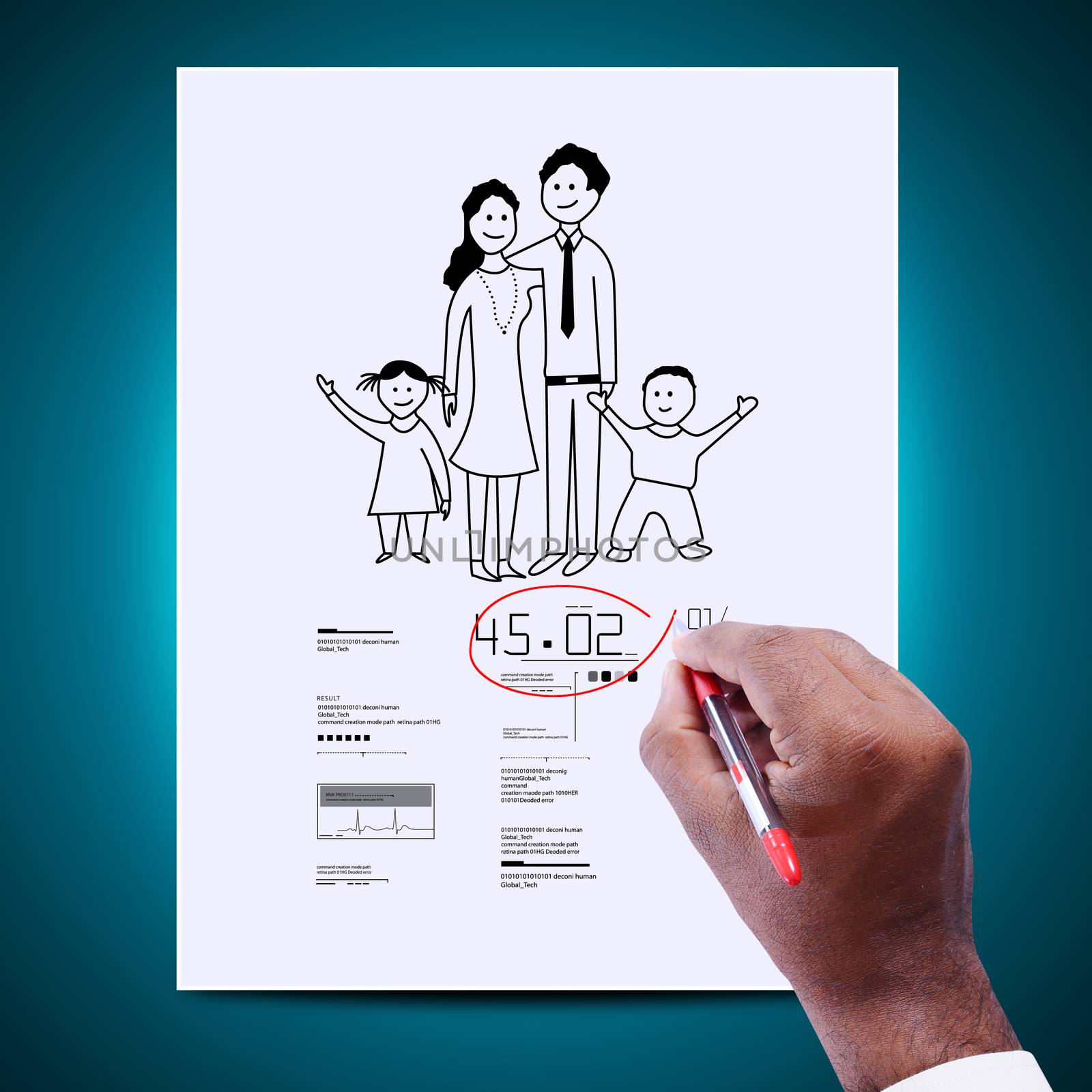 Man drawing family concept