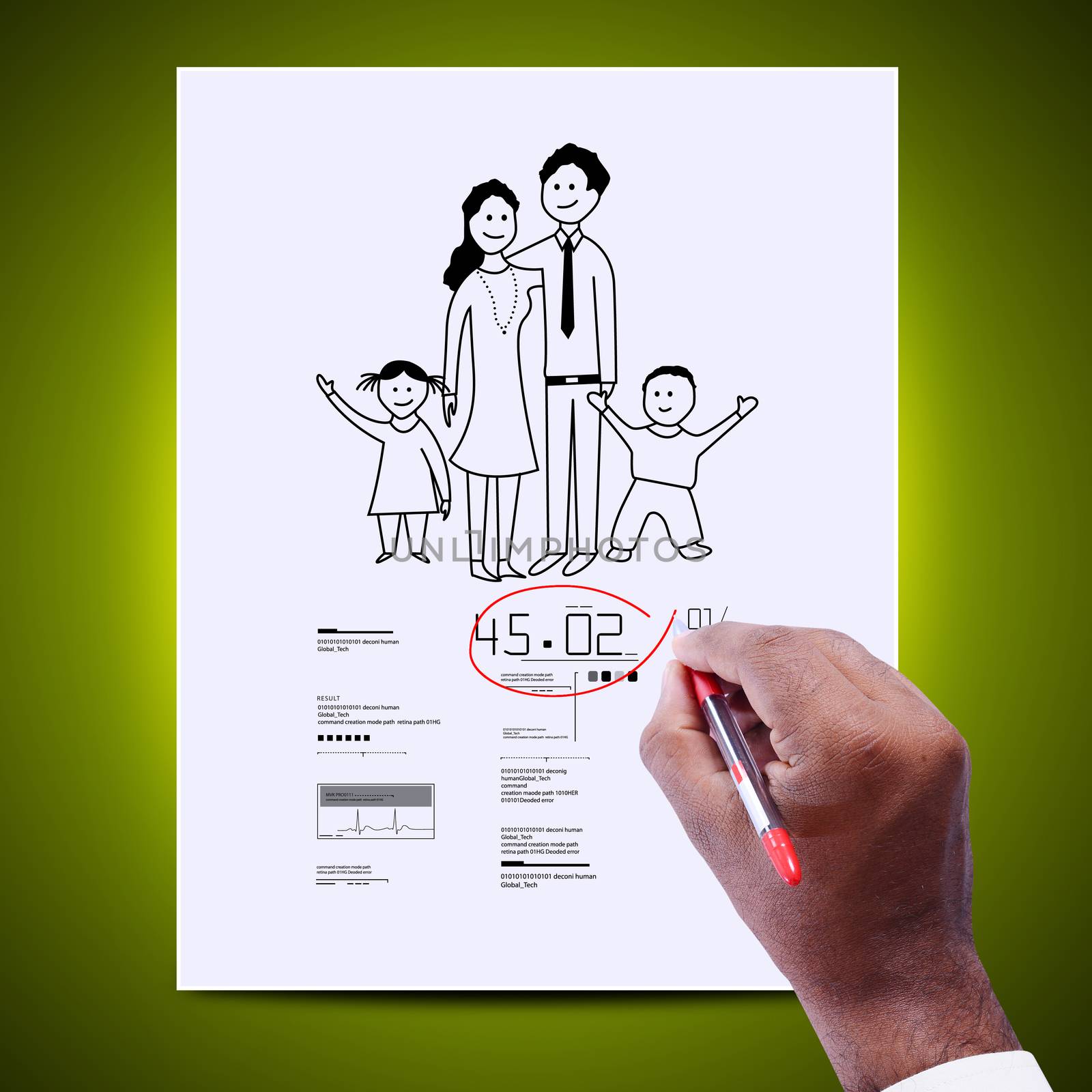 Man drawing family concept