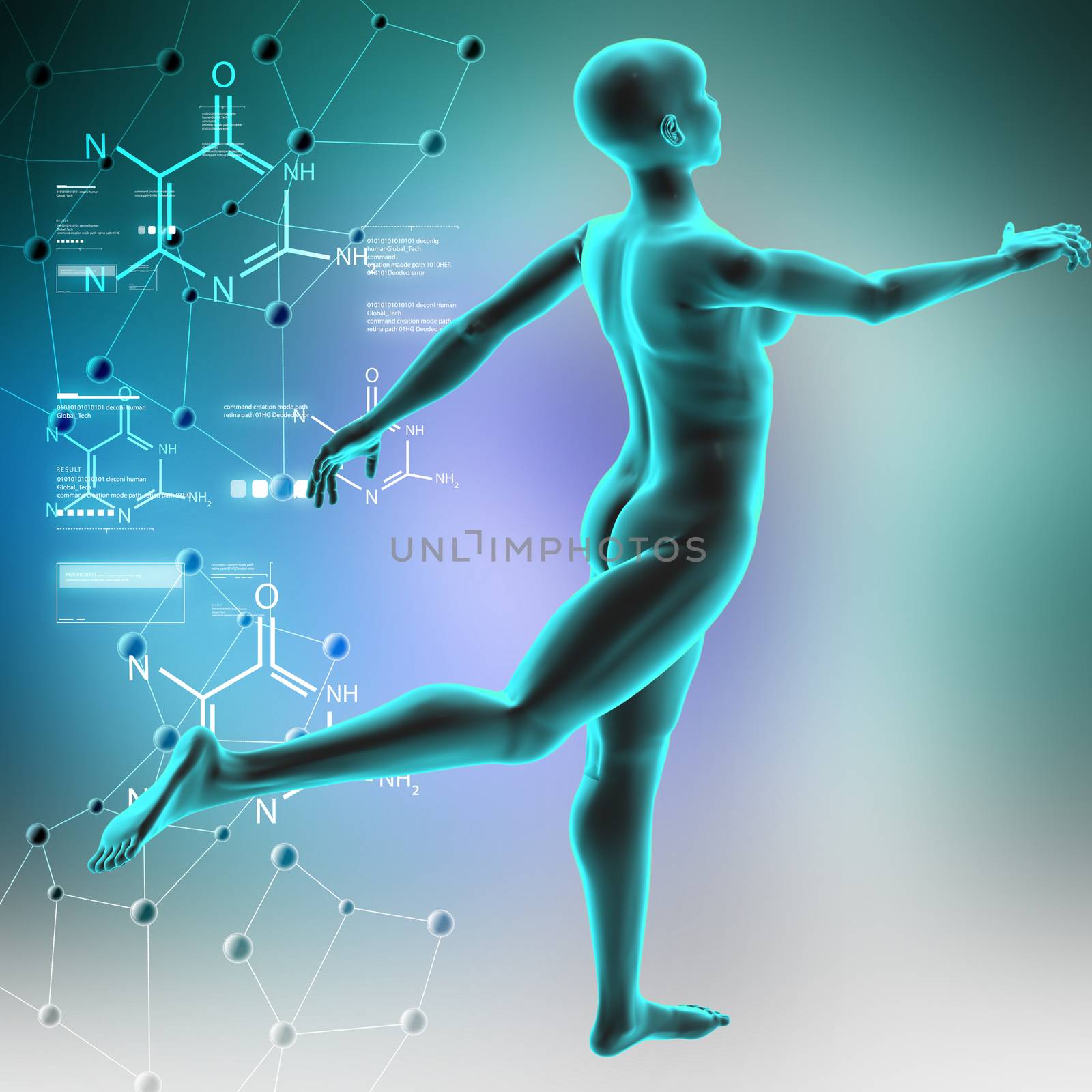 3d woman with yoga steps by cuteimage