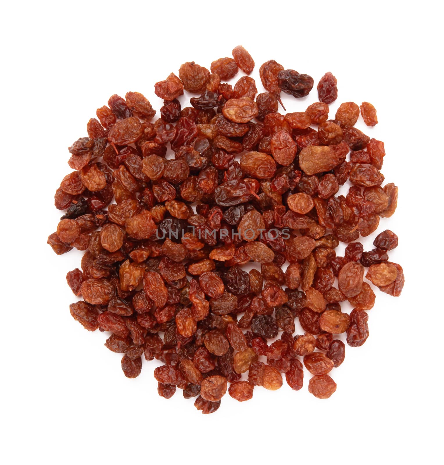 Dried raisins isolated on a white background