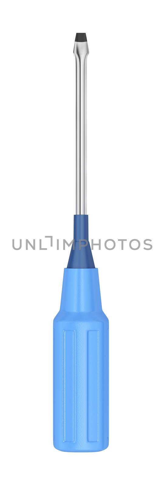 Blue screwdriver isolated on white background