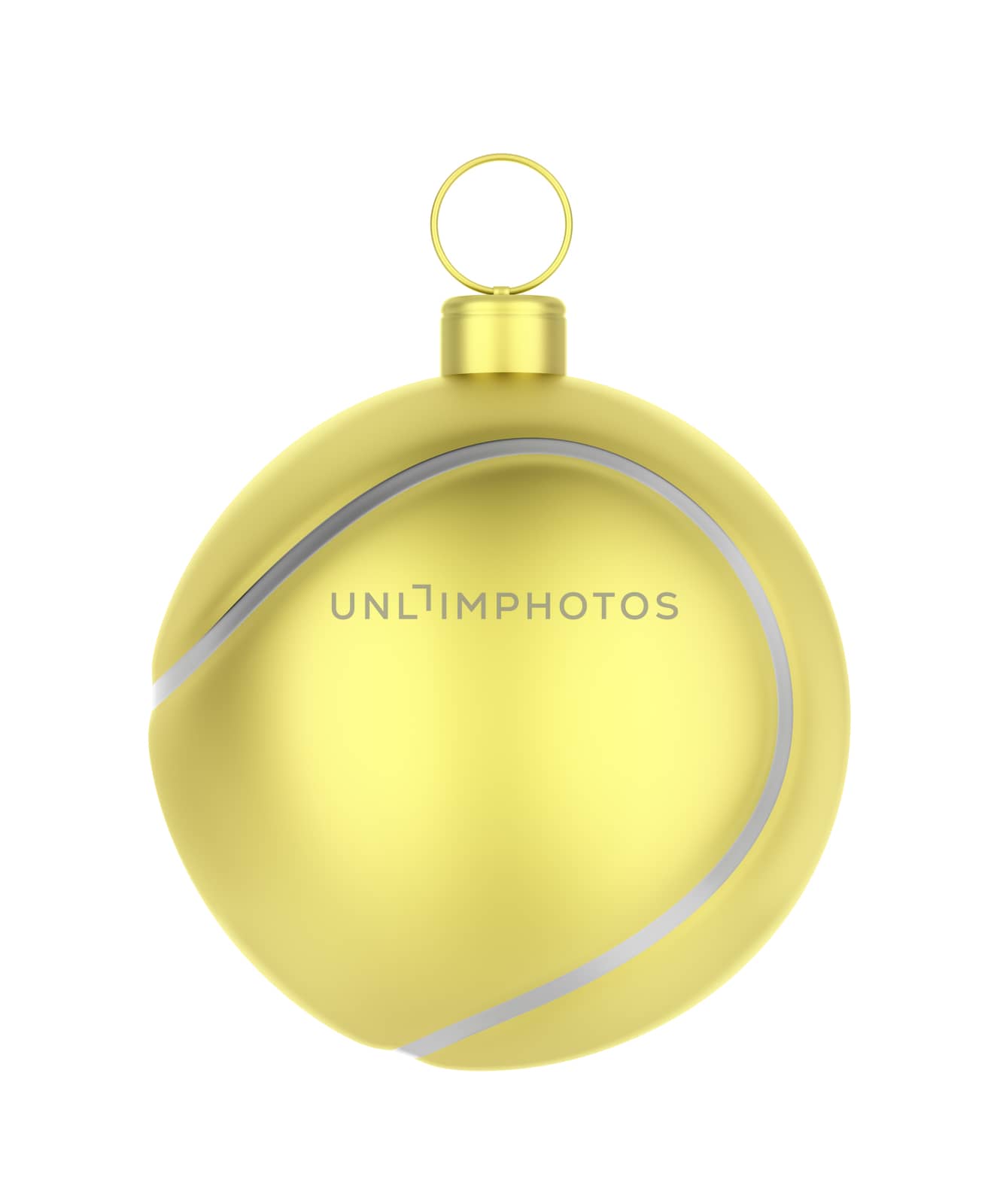 Golden tennis ball like Christmas ornament by magraphics