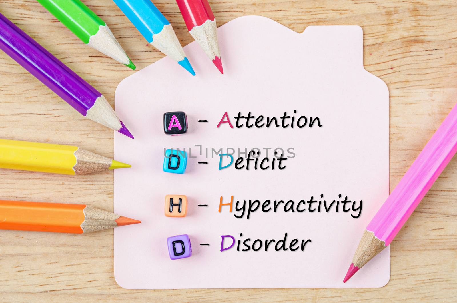 Attention Deficit Hyperactivity Disorder or ADHD concept. by Gamjai