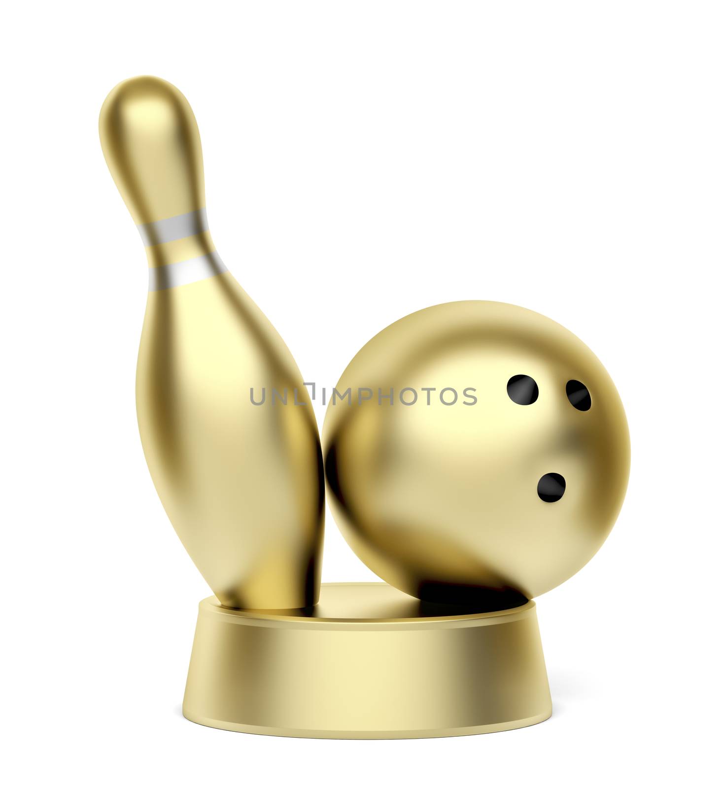 Gold bowling trophy by magraphics