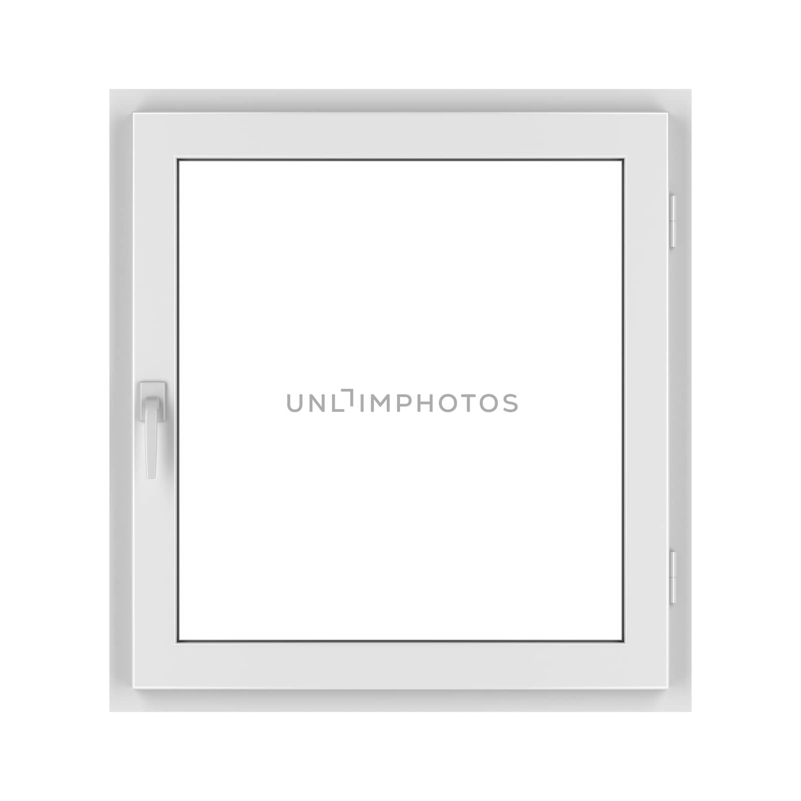 PVC window isolated on white background, front view